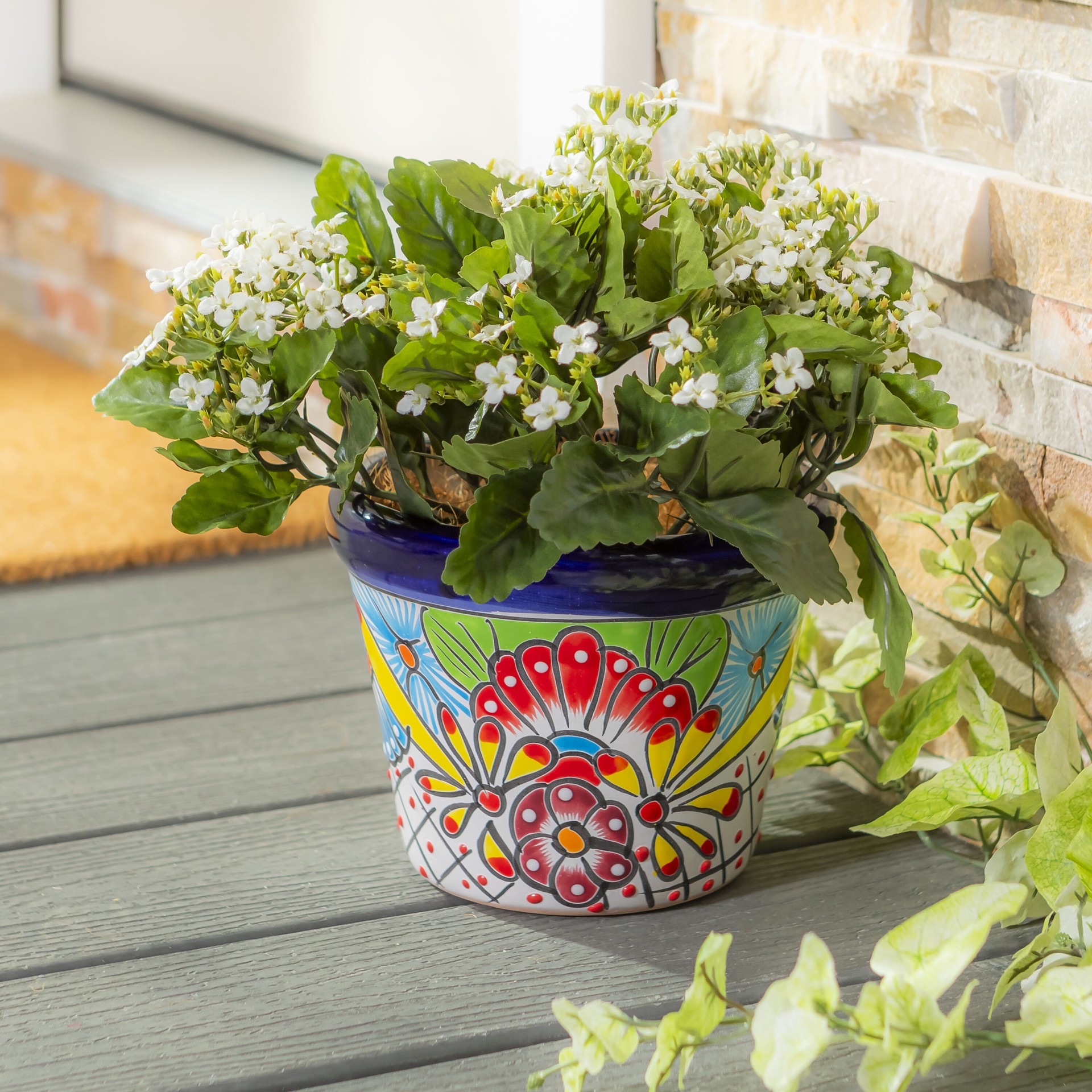 slide 3 of 6, Style Selections Urn 8.0-in W x 8.0-in L Multiple colors/finishes Clay Indoor/Outdoor Planter, 1 ct