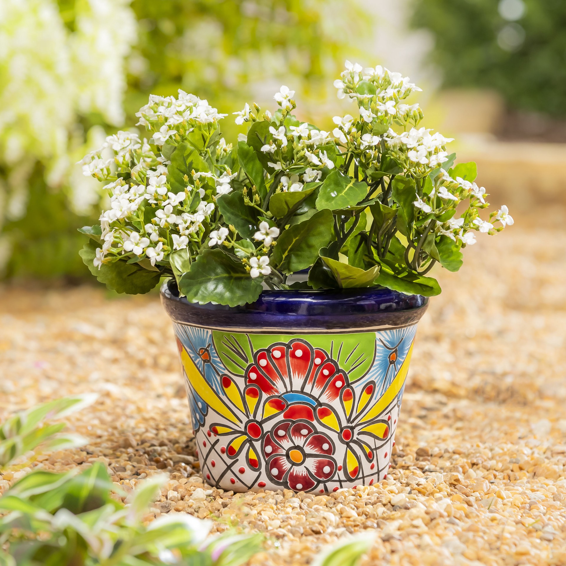 slide 4 of 6, Style Selections Urn 8.0-in W x 8.0-in L Multiple colors/finishes Clay Indoor/Outdoor Planter, 1 ct