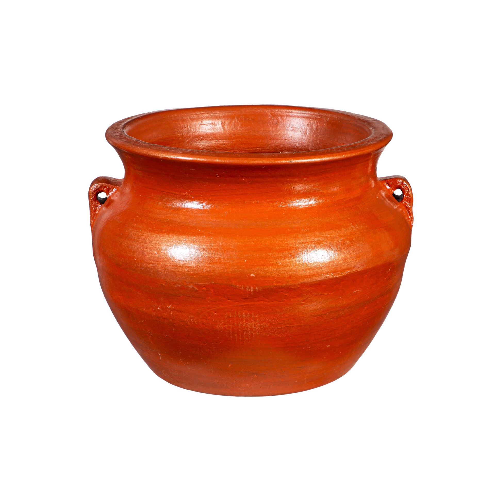 slide 3 of 6, Style Selections Urn 21.0-in W x 21.0-in L Orange Clay Indoor/Outdoor Planter, 1 ct