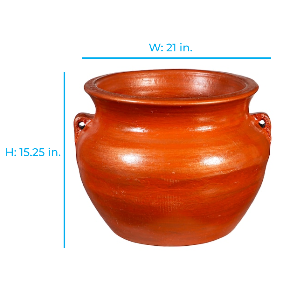 slide 2 of 6, Style Selections Urn 21.0-in W x 21.0-in L Orange Clay Indoor/Outdoor Planter, 1 ct