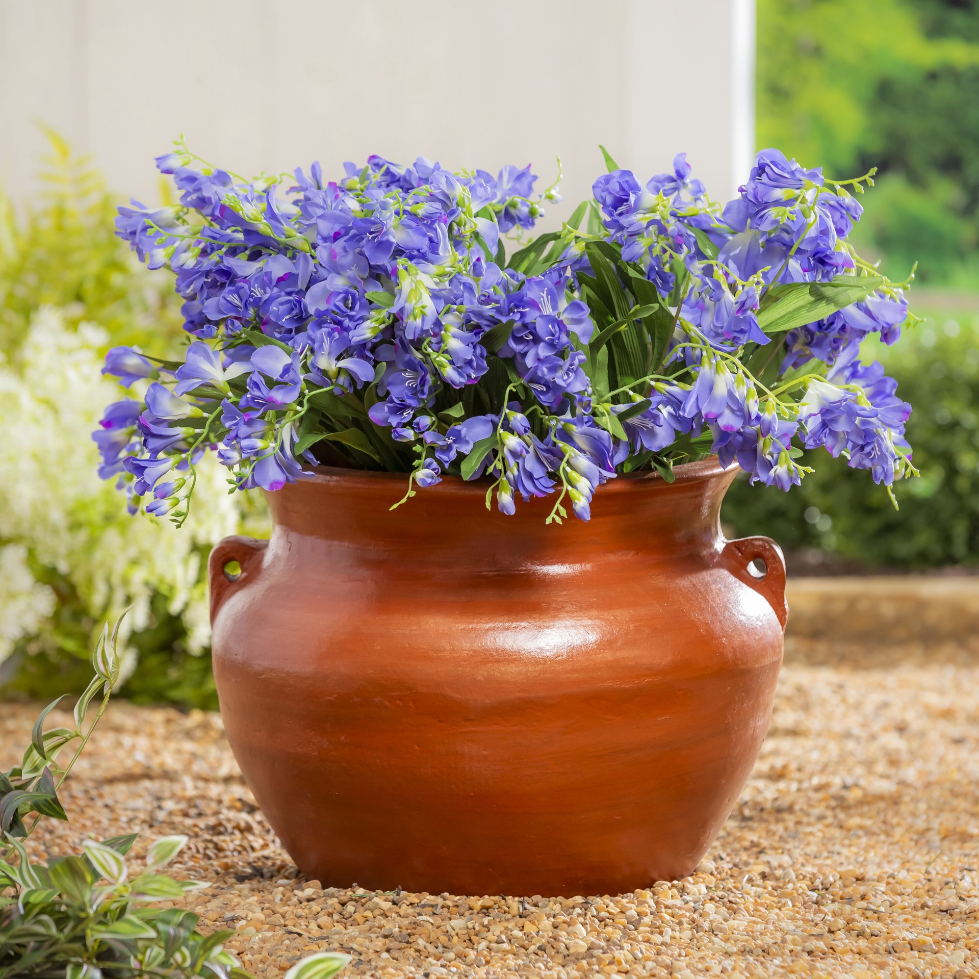 slide 4 of 6, Style Selections Urn 21.0-in W x 21.0-in L Orange Clay Indoor/Outdoor Planter, 1 ct