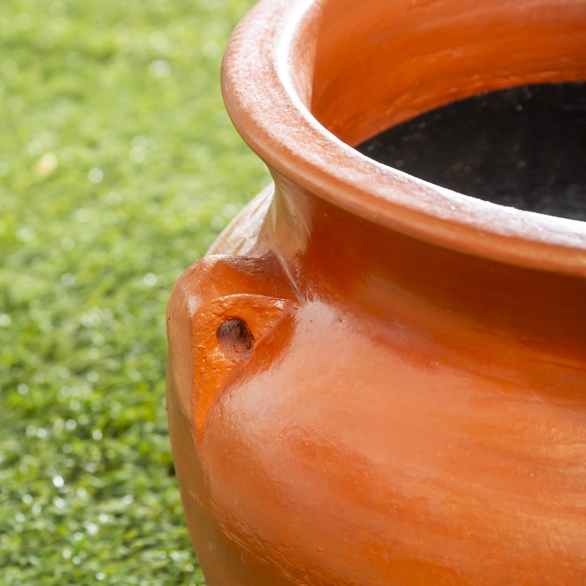 slide 6 of 6, Style Selections Urn 21.0-in W x 21.0-in L Orange Clay Indoor/Outdoor Planter, 1 ct