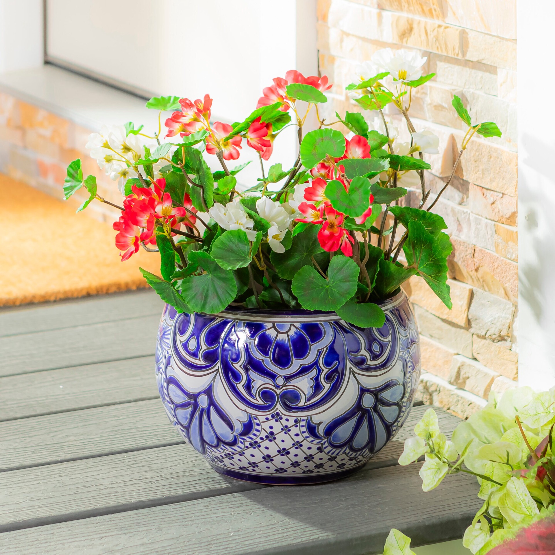 slide 3 of 6, Style Selections Urn 9.0-in W x 9.0-in L Multiple colors/finishes Clay Indoor/Outdoor Planter, 1 ct