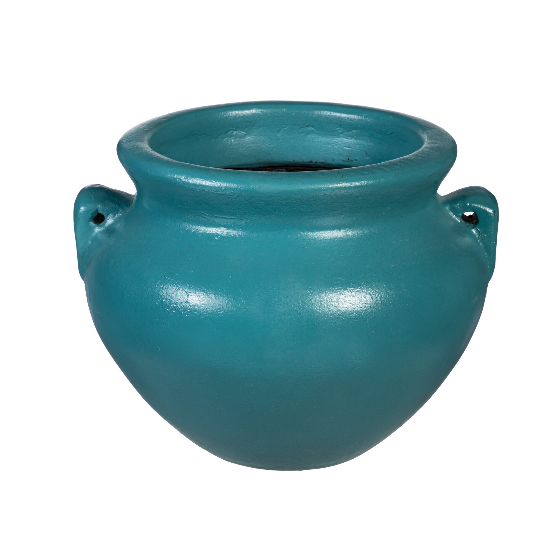 slide 3 of 6, Style Selections Urn 12.5-in W x 12.5-in L Blue Clay Indoor/Outdoor Planter, 1 ct