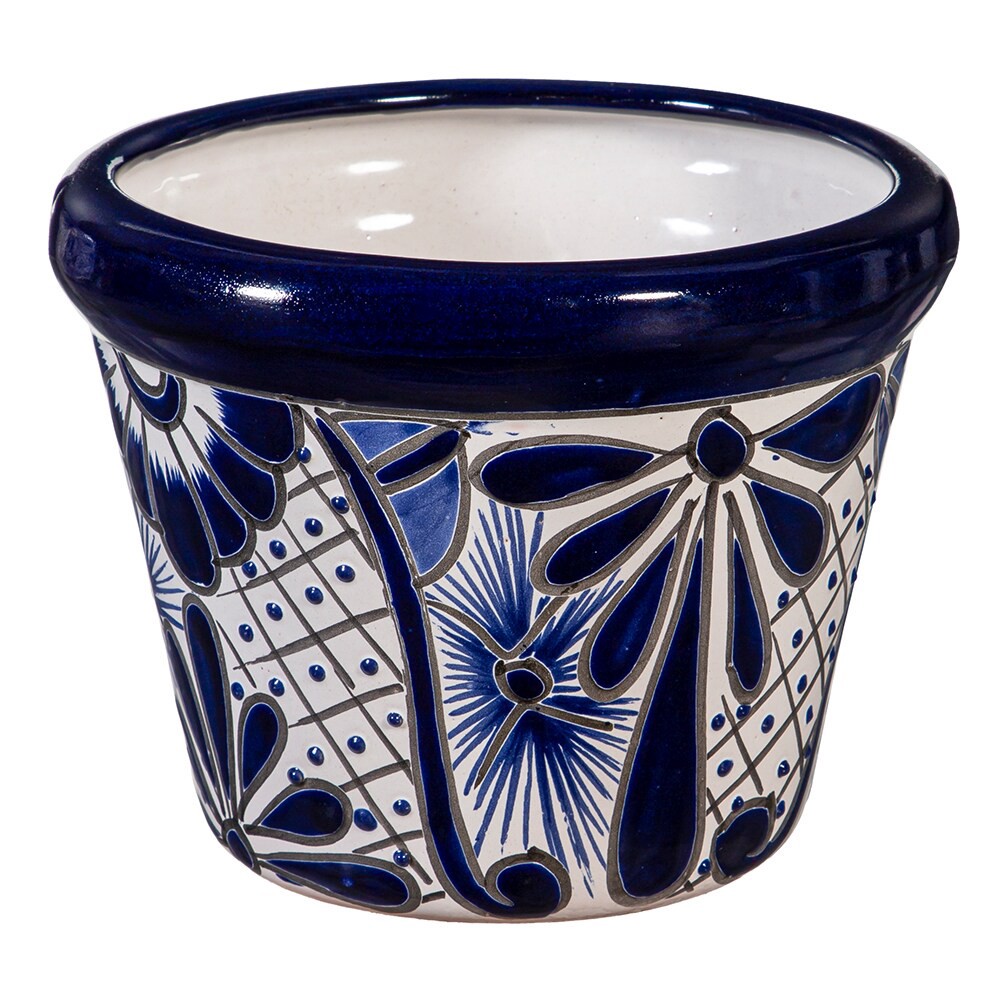 slide 1 of 3, Style Selections Urn 9.5-in W x 7.5-in H x 9.5-in D Multiple colors/finishes Clay Indoor/Outdoor Planter, 1 ct