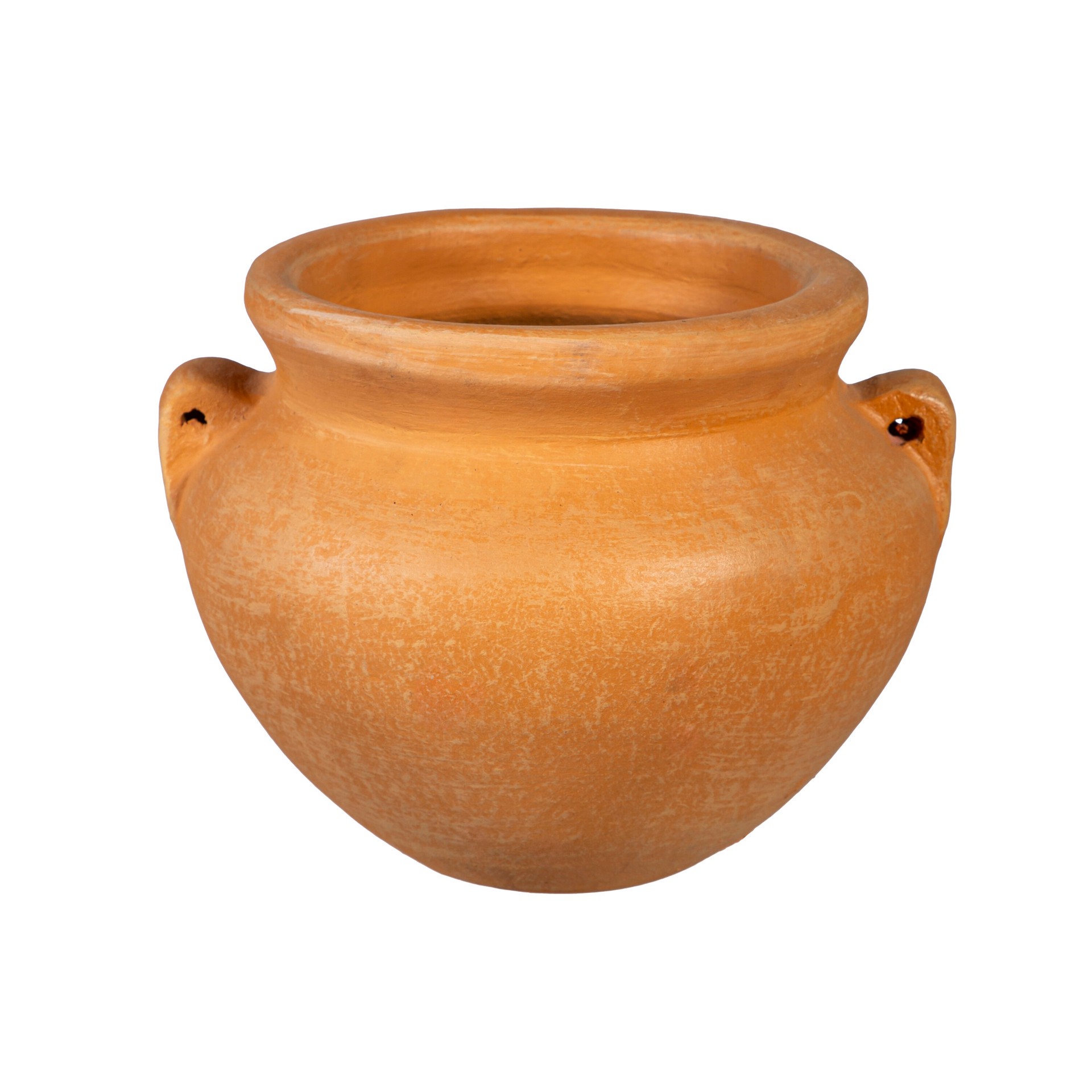 slide 3 of 6, Style Selections Urn 12.5-in W x 12.5-in L Orange Clay Indoor/Outdoor Planter, 1 ct