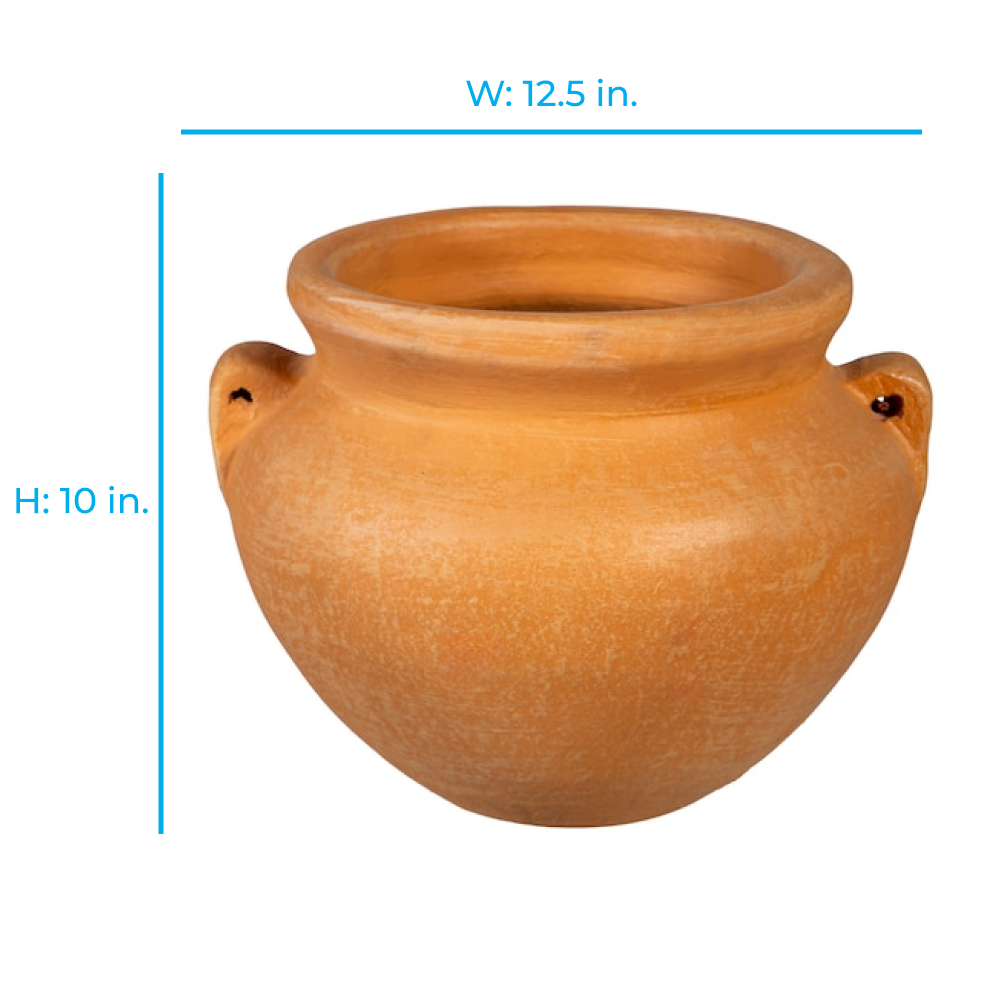 slide 2 of 6, Style Selections Urn 12.5-in W x 12.5-in L Orange Clay Indoor/Outdoor Planter, 1 ct