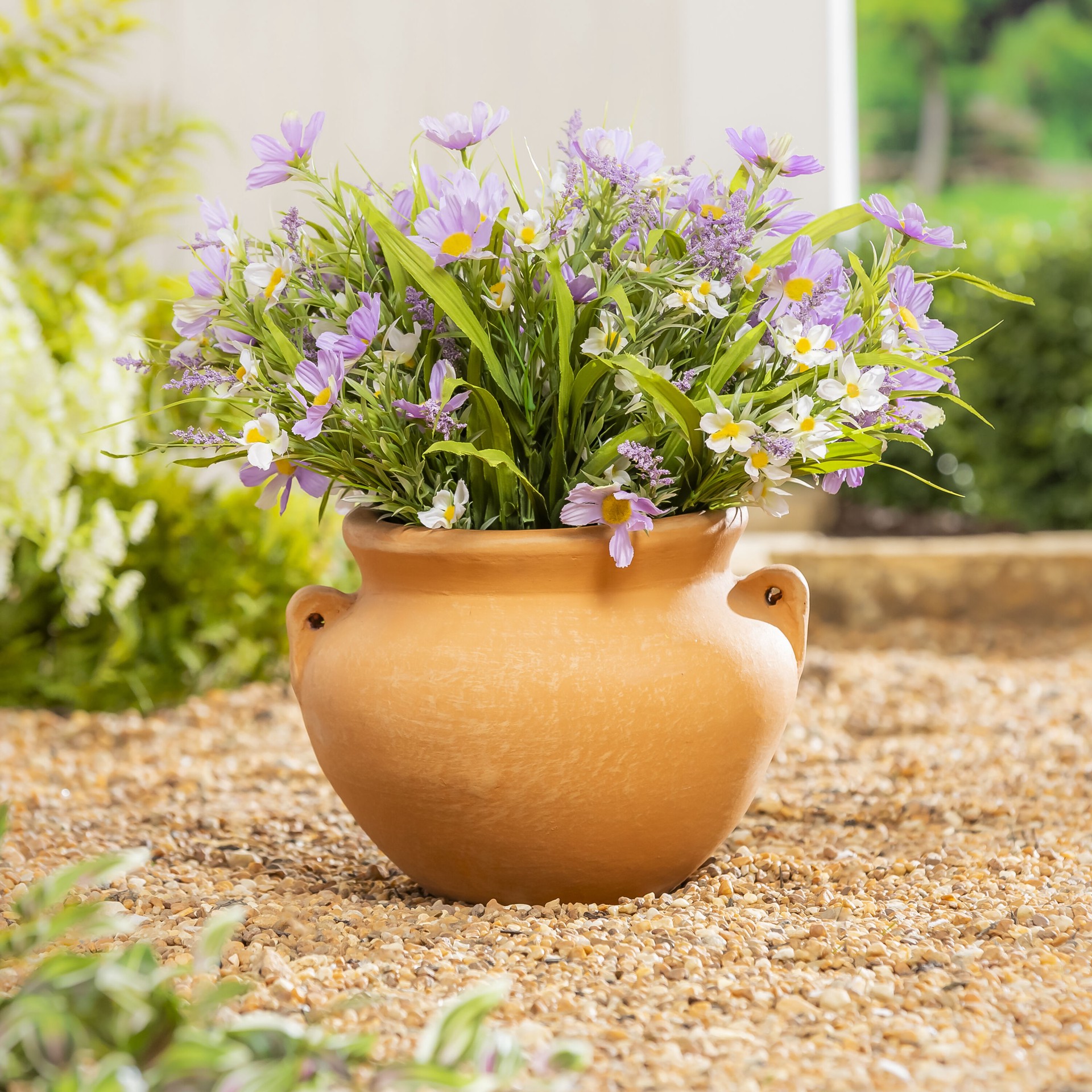 slide 5 of 6, Style Selections Urn 12.5-in W x 12.5-in L Orange Clay Indoor/Outdoor Planter, 1 ct