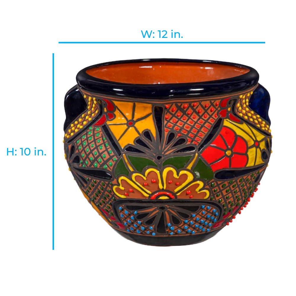 slide 2 of 6, Style Selections Urn 12.0-in W x 10-in H x 12-in D Multiple colors/finishes Clay Indoor/Outdoor Planter, 1 ct