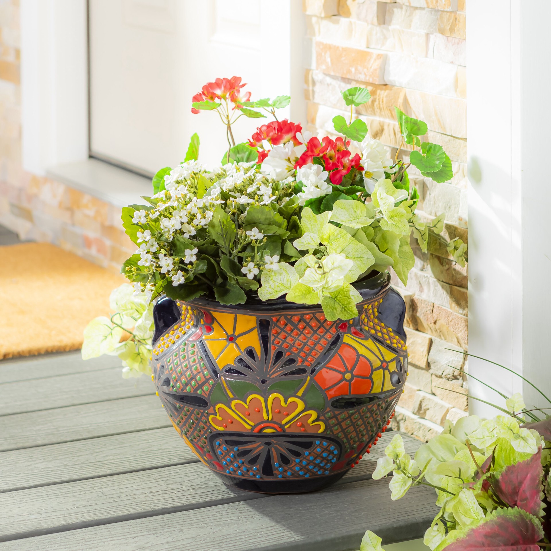 slide 4 of 6, Style Selections Urn 12.0-in W x 10-in H x 12-in D Multiple colors/finishes Clay Indoor/Outdoor Planter, 1 ct