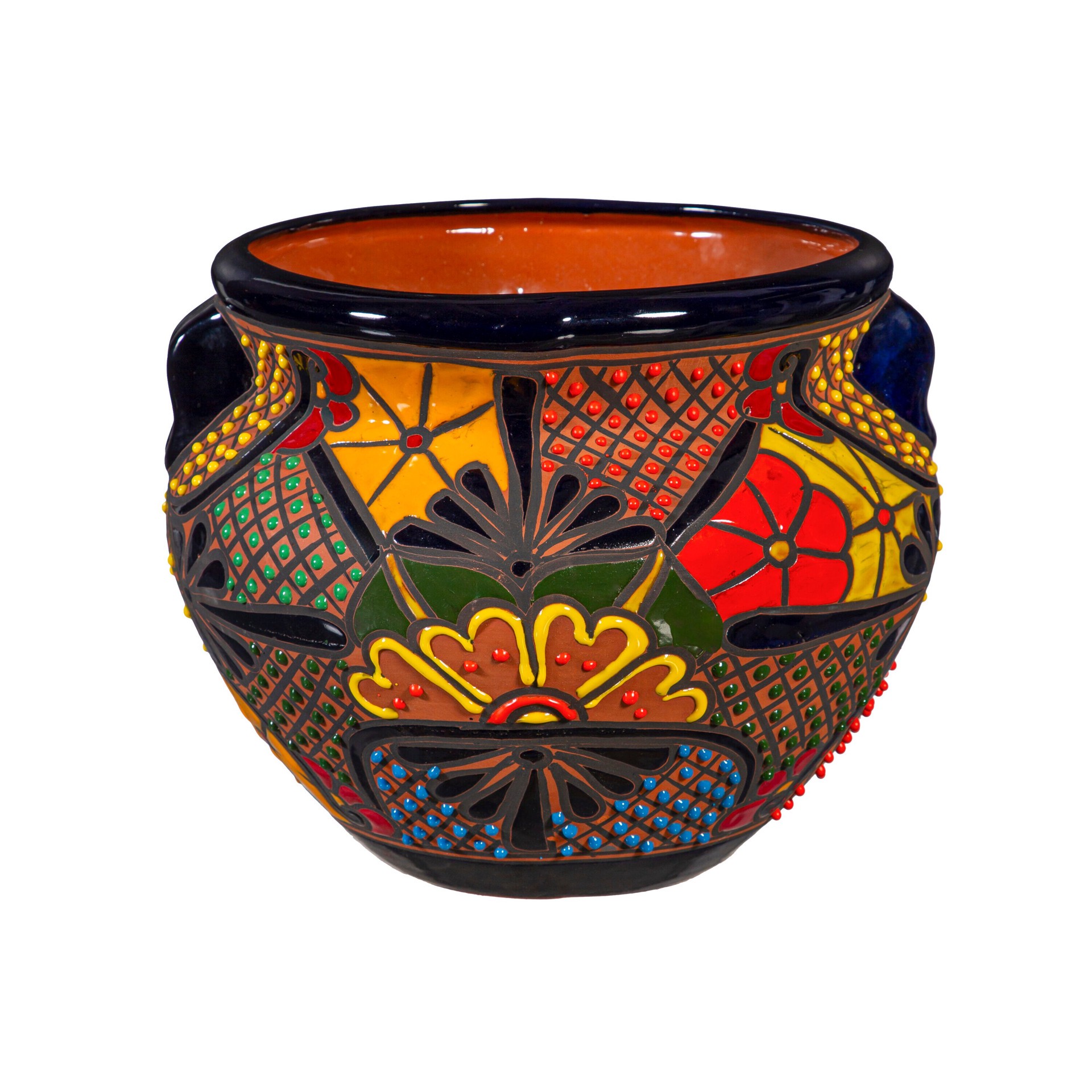 slide 1 of 6, Style Selections Urn 12.0-in W x 10-in H x 12-in D Multiple colors/finishes Clay Indoor/Outdoor Planter, 1 ct