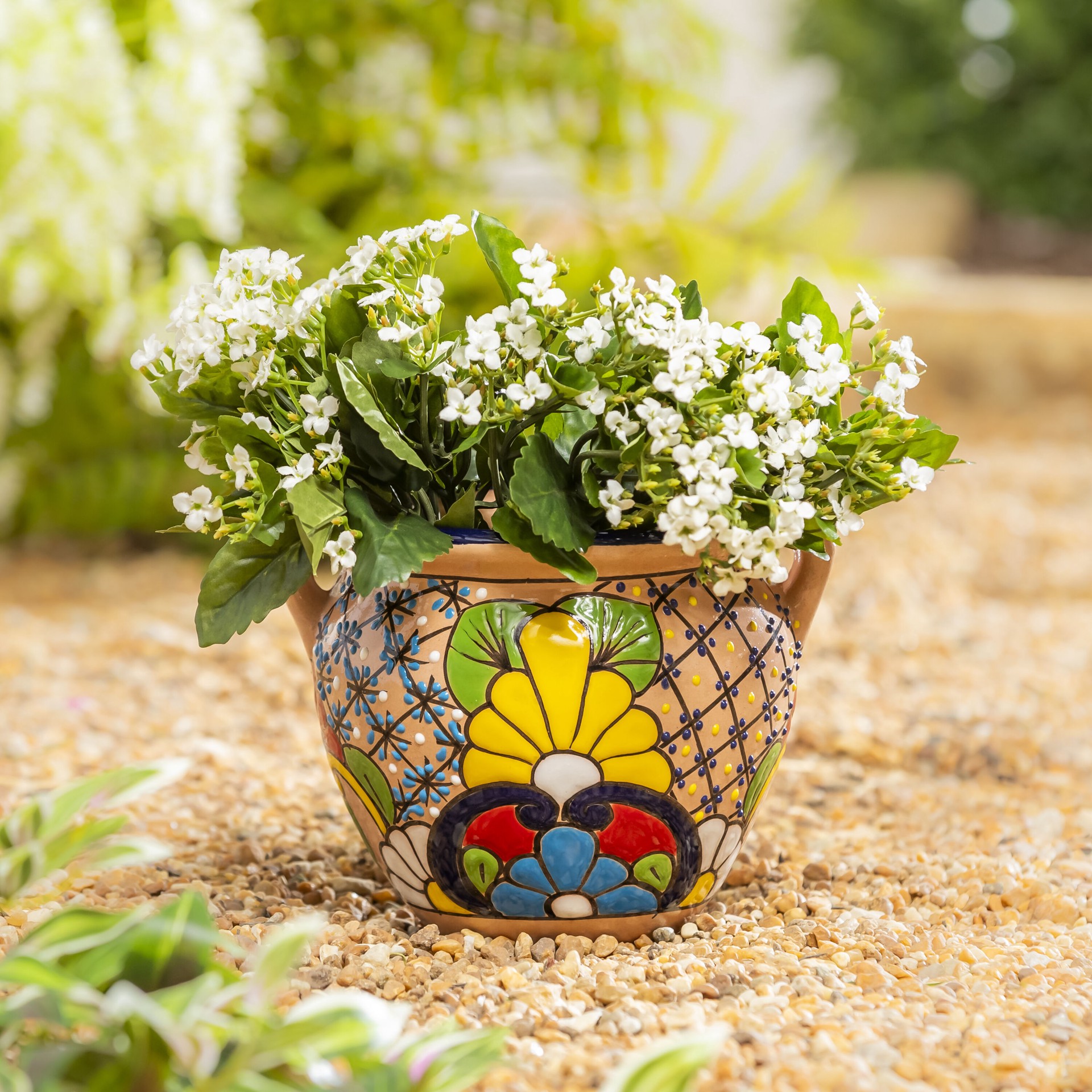 slide 3 of 6, Style Selections Urn 9.0-in W x 7-in H x 9-in D Multiple colors/finishes Clay Indoor/Outdoor Planter, 1 ct