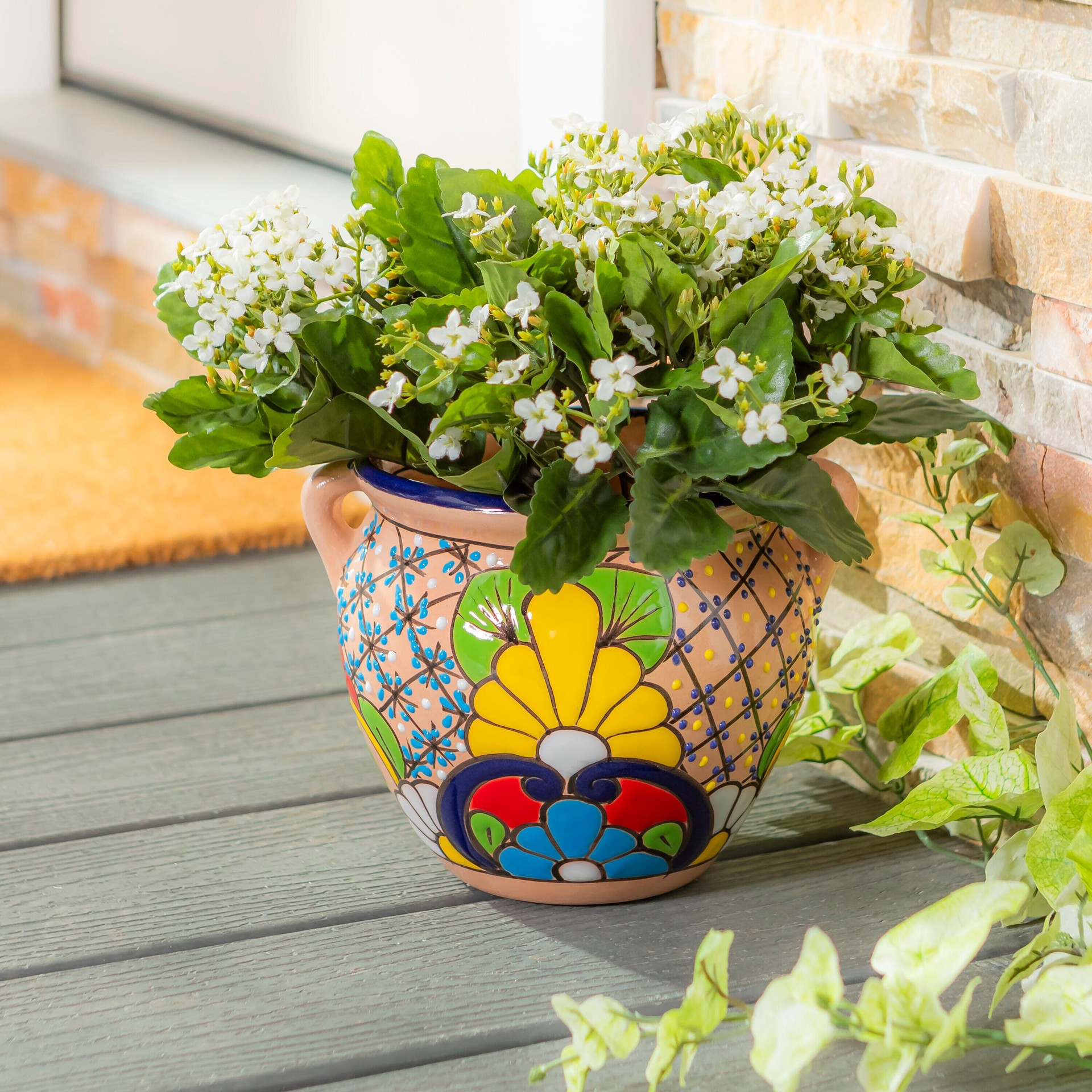 slide 4 of 6, Style Selections Urn 9.0-in W x 7-in H x 9-in D Multiple colors/finishes Clay Indoor/Outdoor Planter, 1 ct
