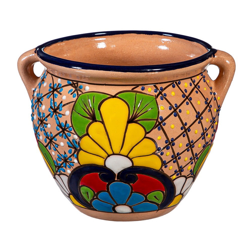 slide 1 of 6, Style Selections Urn 9.0-in W x 7-in H x 9-in D Multiple colors/finishes Clay Indoor/Outdoor Planter, 1 ct