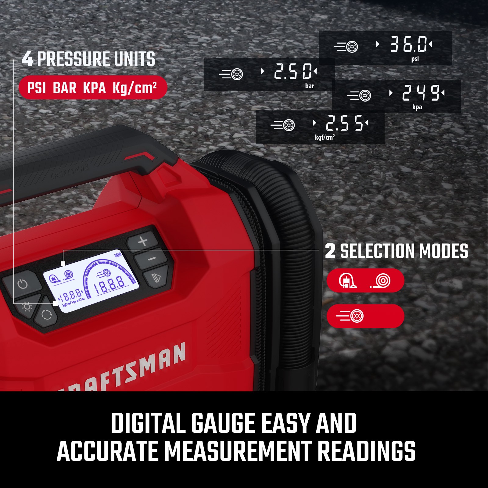 slide 6 of 6, CRAFTSMAN Craftsman Cordless Inflator 20-volt Li-ion Air Inflator (Power Source: Battery/Car/Electric ), 1 ct