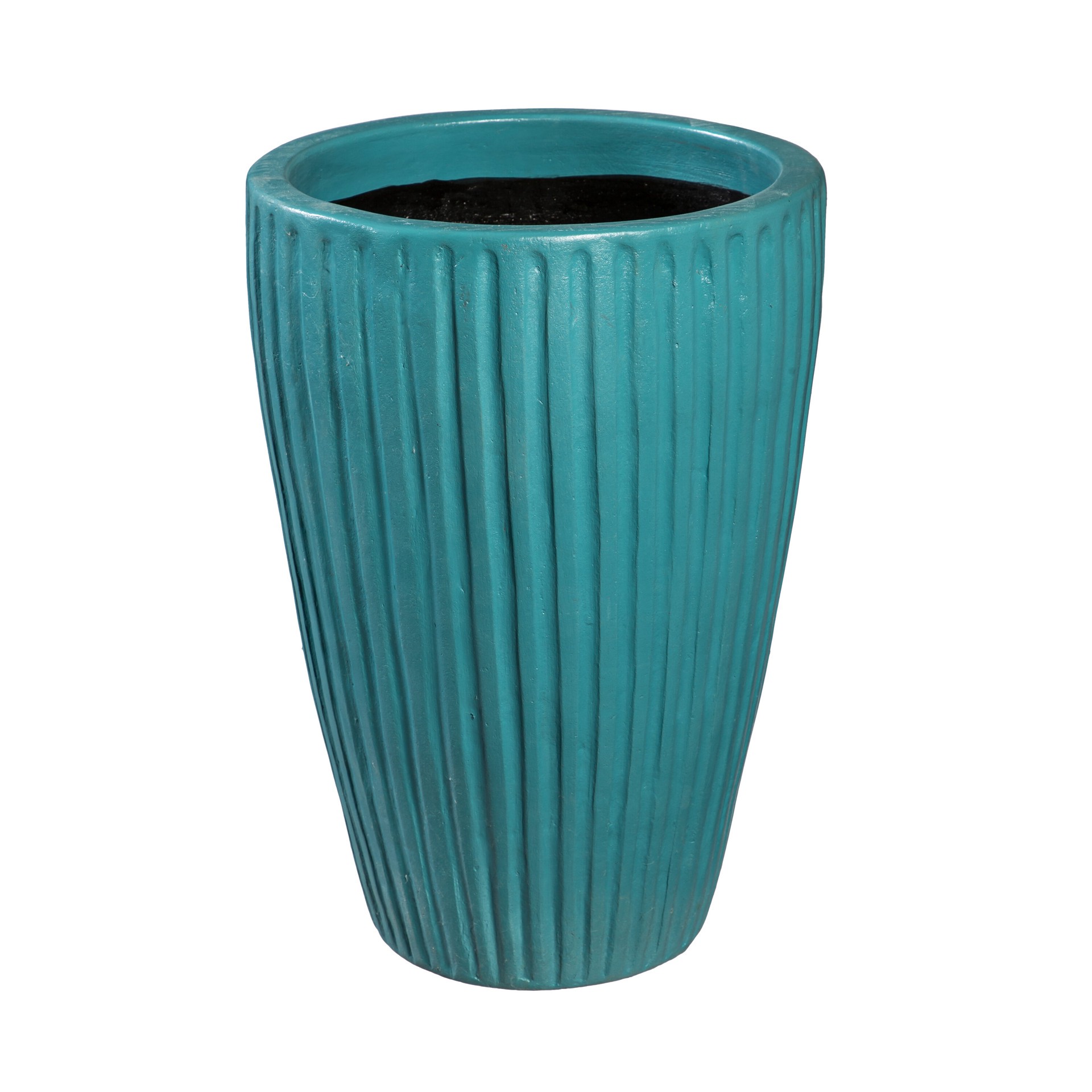 slide 1 of 6, Style Selections Urn 15.0-in W x 22-in H x 15-in D Blue Clay Indoor/Outdoor Planter, 1 ct