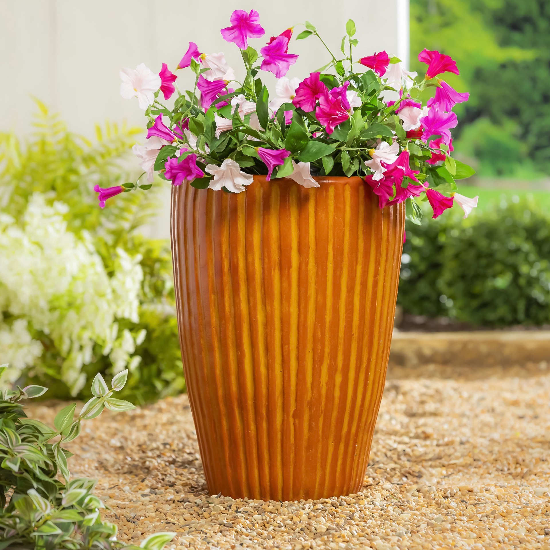 slide 3 of 5, Style Selections Urn 15.0-in W x 15.0-in L Bronze Clay Indoor/Outdoor Planter, 1 ct