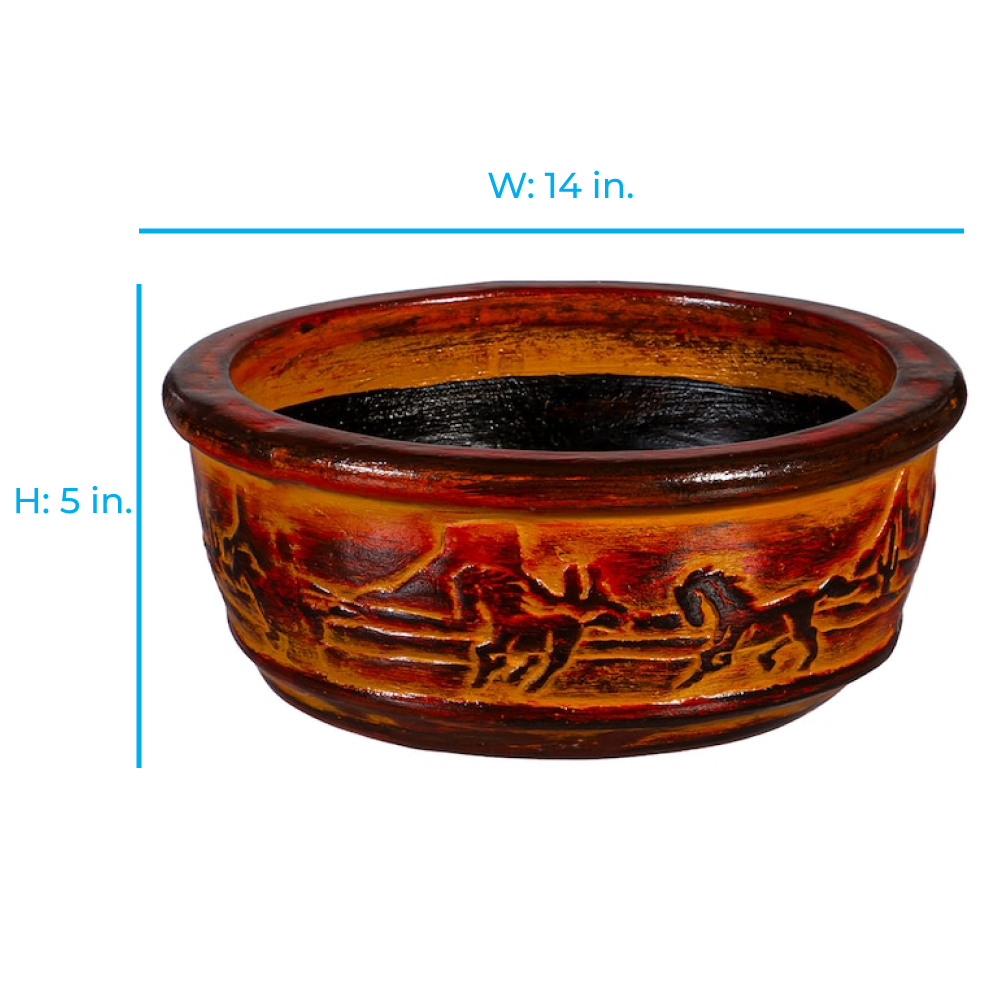 slide 2 of 6, Style Selections Urn 14.0-in W x 14.0-in L Orange Clay Indoor/Outdoor Planter, 1 ct