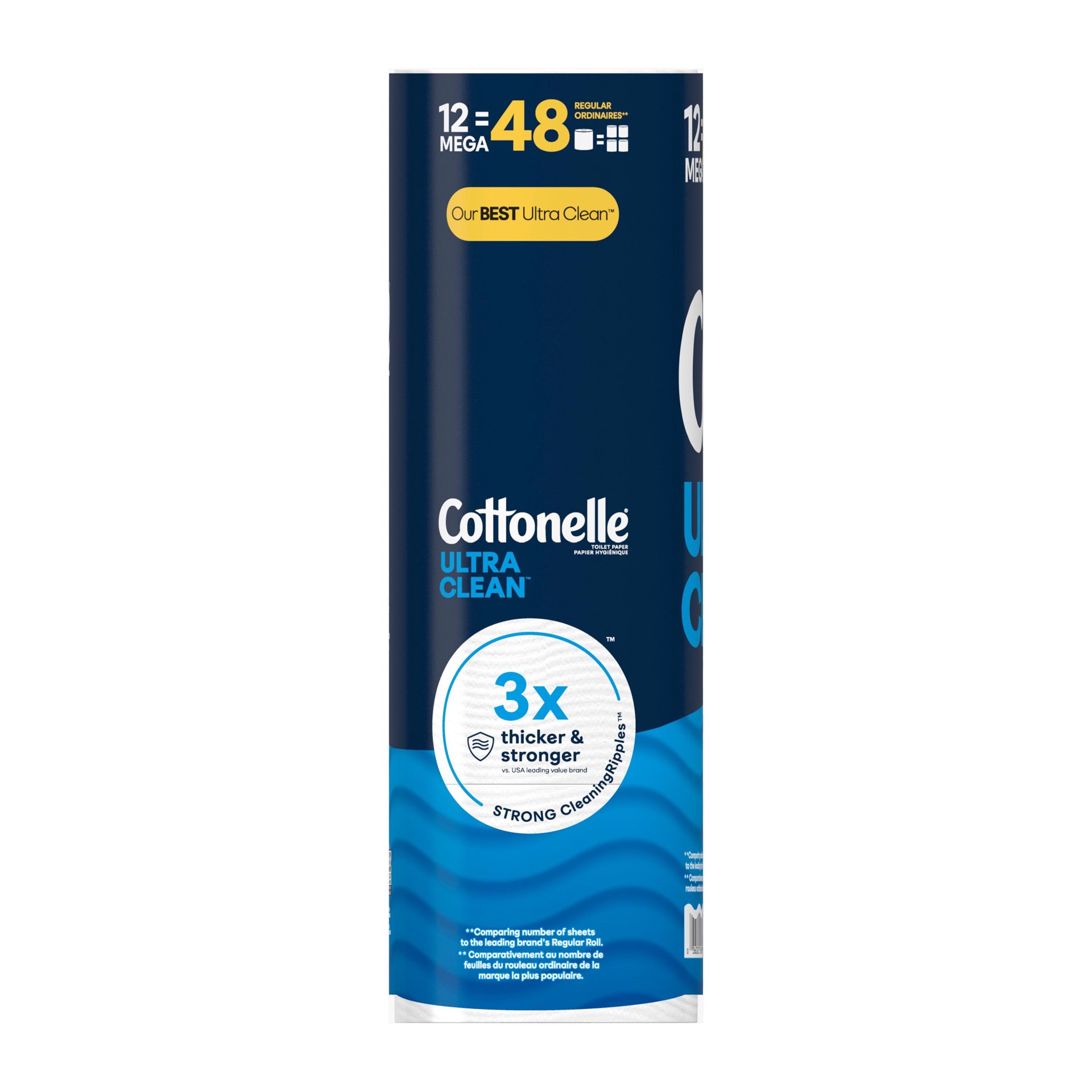 slide 4 of 6, Cottonelle Ultra Clean 12 -Pack 1-ply Toilet Paper, 1 ct