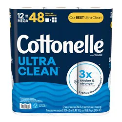 Cottonelle Ultra Clean 12 -Pack 1-ply Toilet Paper