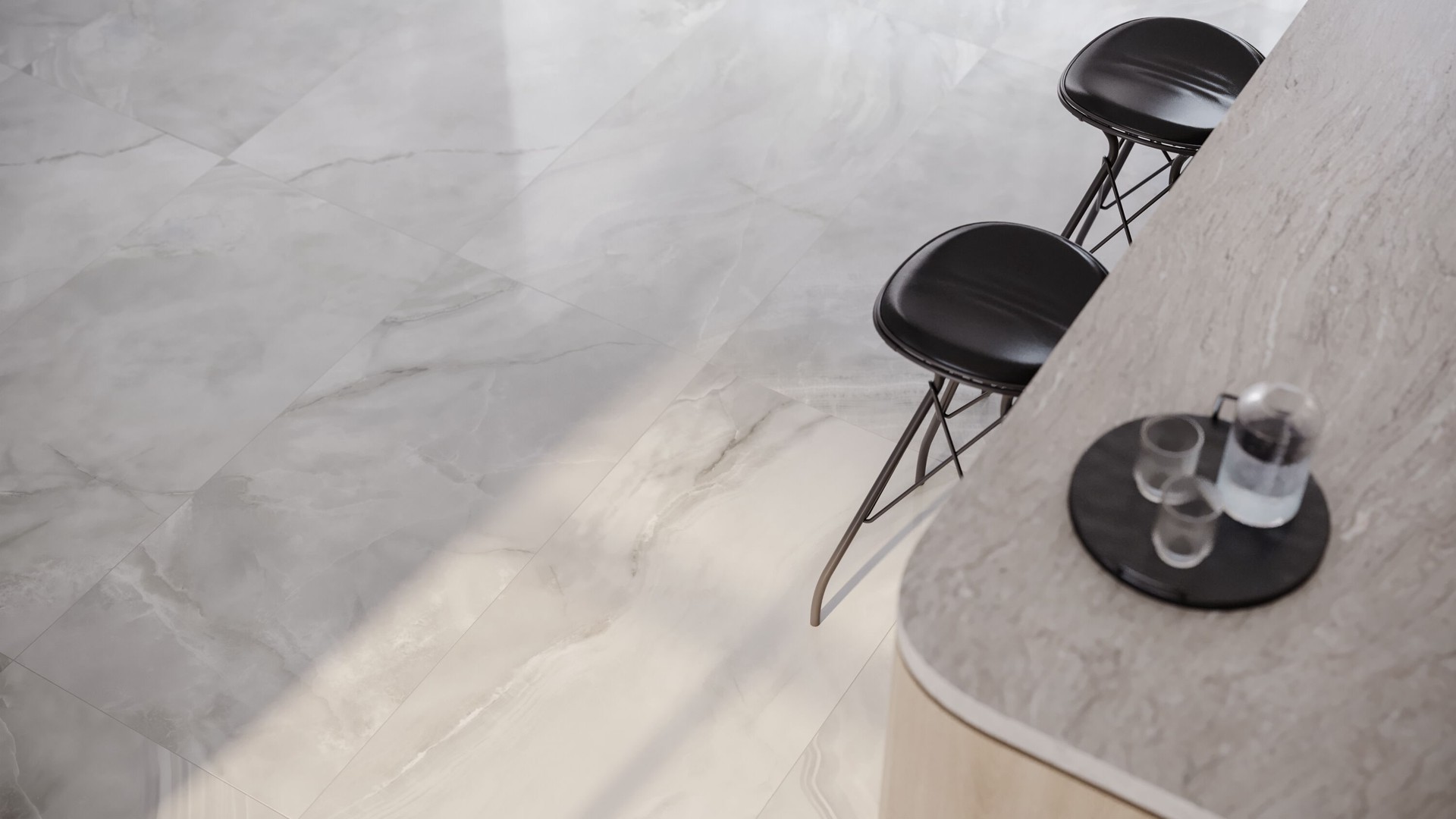 slide 3 of 6, Satori Regent Onyx Lumiere 24-in x 48-in Polished Porcelain Floor and Wall Tile ( 7.75-sq ft Piece ), 1 ct