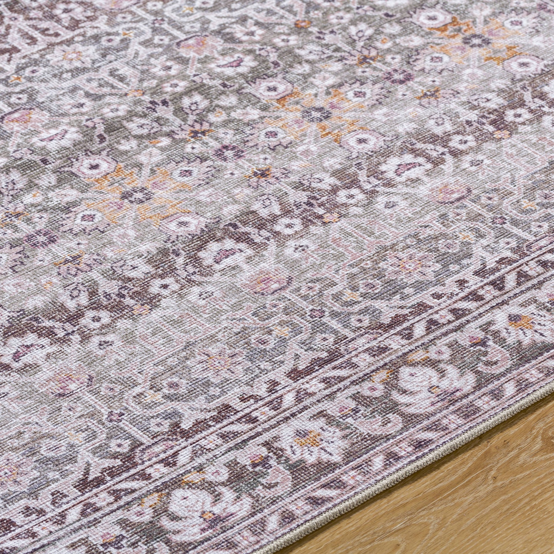 slide 2 of 6, allen + roth Vintage Floral 5 x 7 (ft) Loomed Multi Rectangular Indoor Floral/Botanical Vintage Pet Friendly Area rug, 1 ct