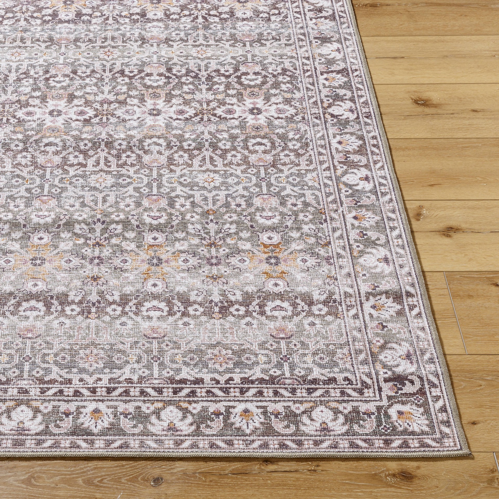 slide 3 of 6, allen + roth Vintage Floral 5 x 7 (ft) Loomed Multi Rectangular Indoor Floral/Botanical Vintage Pet Friendly Area rug, 1 ct