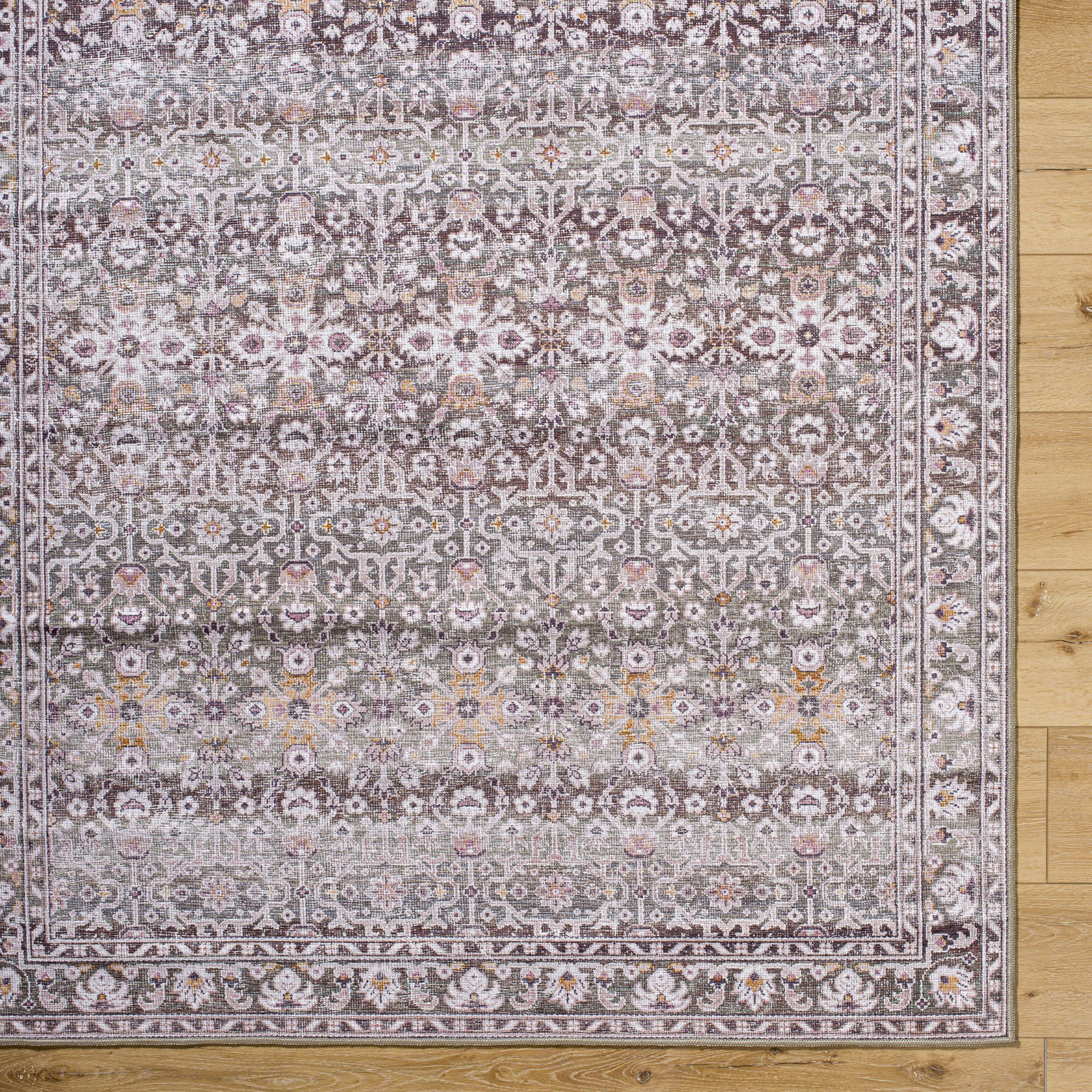 slide 5 of 6, allen + roth Vintage Floral 5 x 7 (ft) Loomed Multi Rectangular Indoor Floral/Botanical Vintage Pet Friendly Area rug, 1 ct