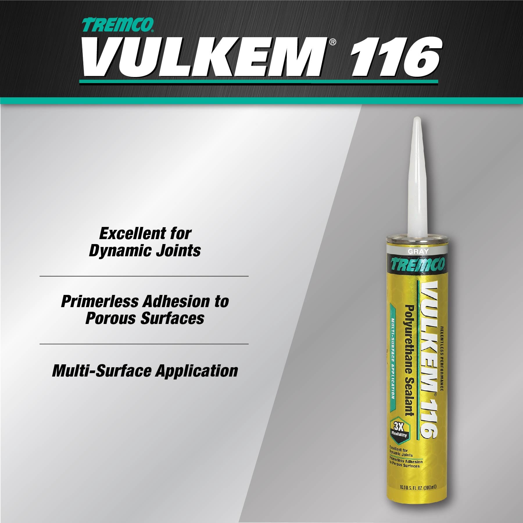 slide 2 of 6, Tremco Vulkem 116 10.1-oz Exterior and Specialty Gray Paintable Polyurethane Caulk, 1 ct