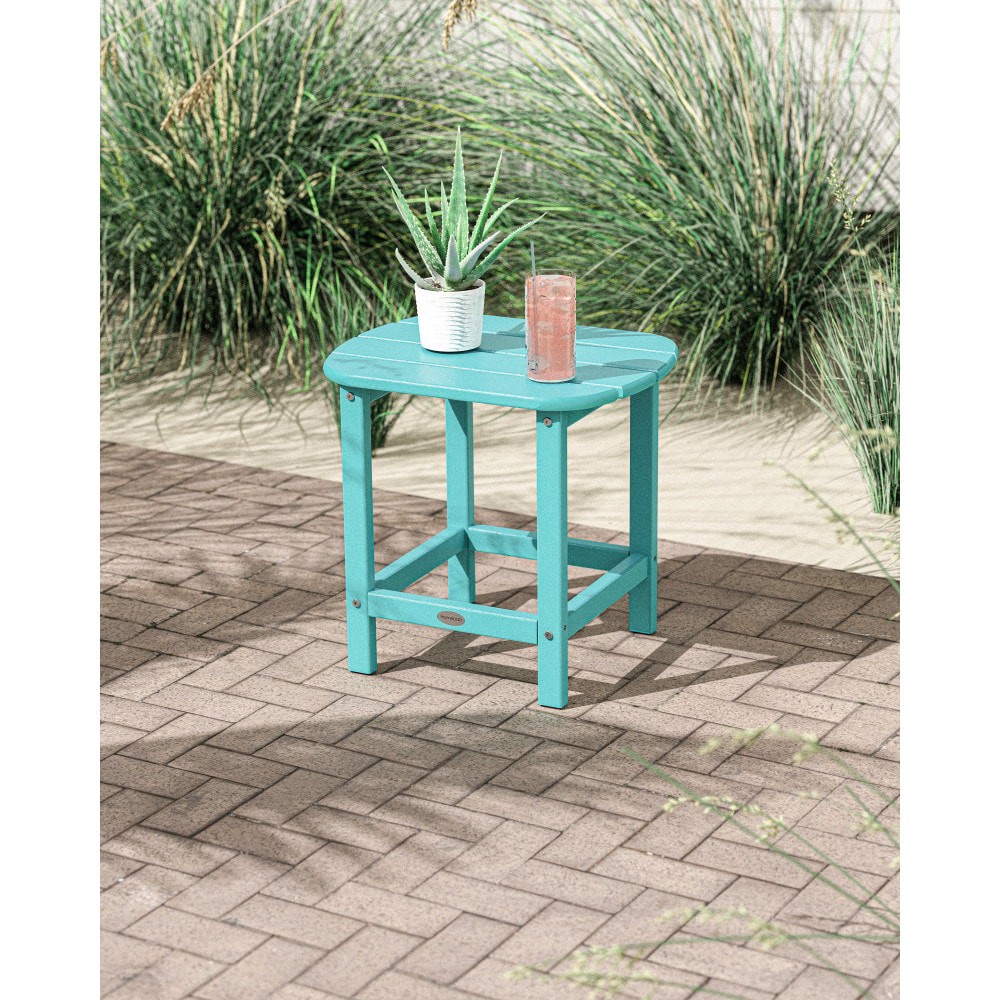 slide 1 of 6, POLYWOOD South Beach Oval Outdoor End Table 15.13-in W x 19.12-in L, 1 ct
