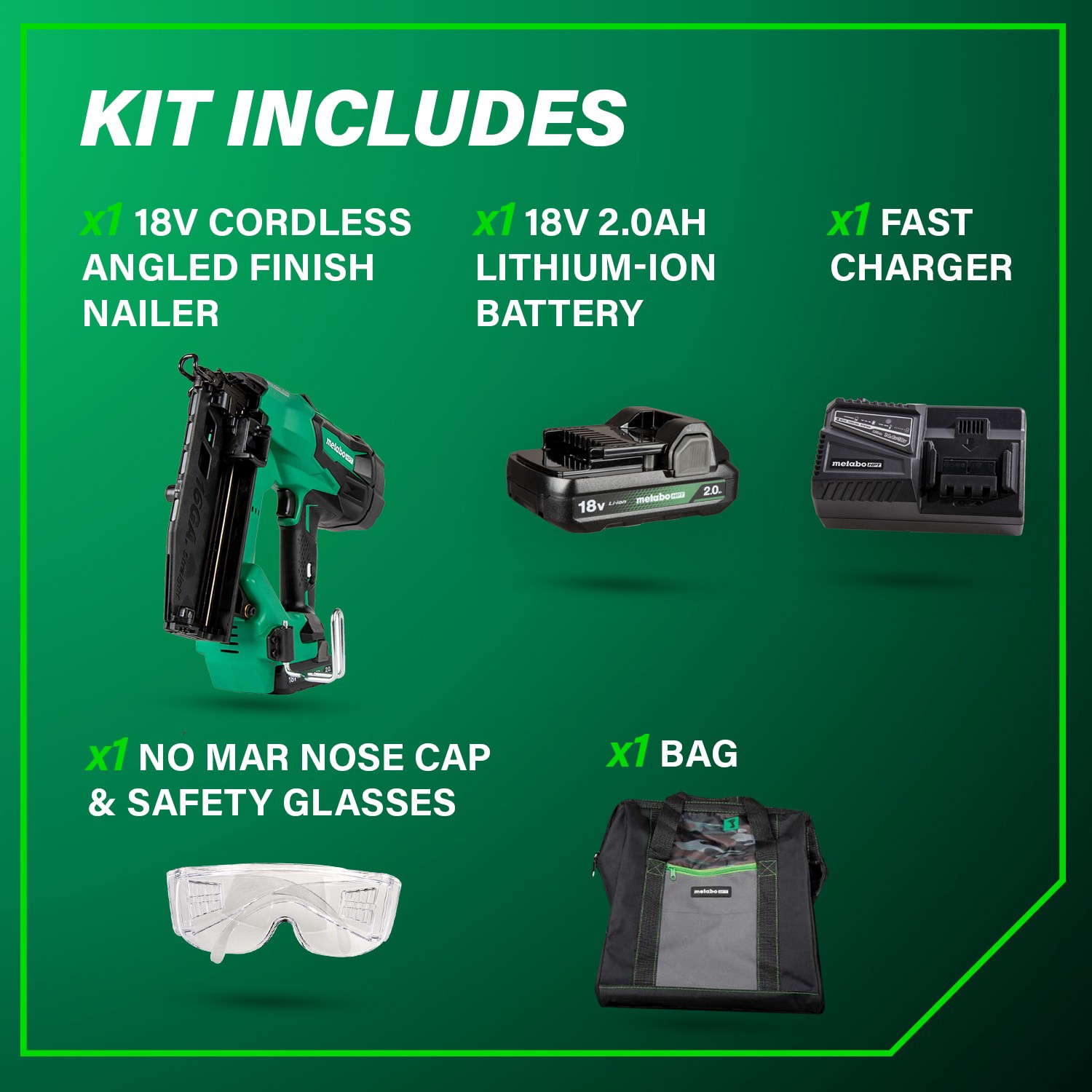 slide 5 of 6, Metabo HPT MultiVolt 2-1/2-in 15 -Gauge Cordless Angled Finish Nailer (Battery Included and Charger Included), 1 ct