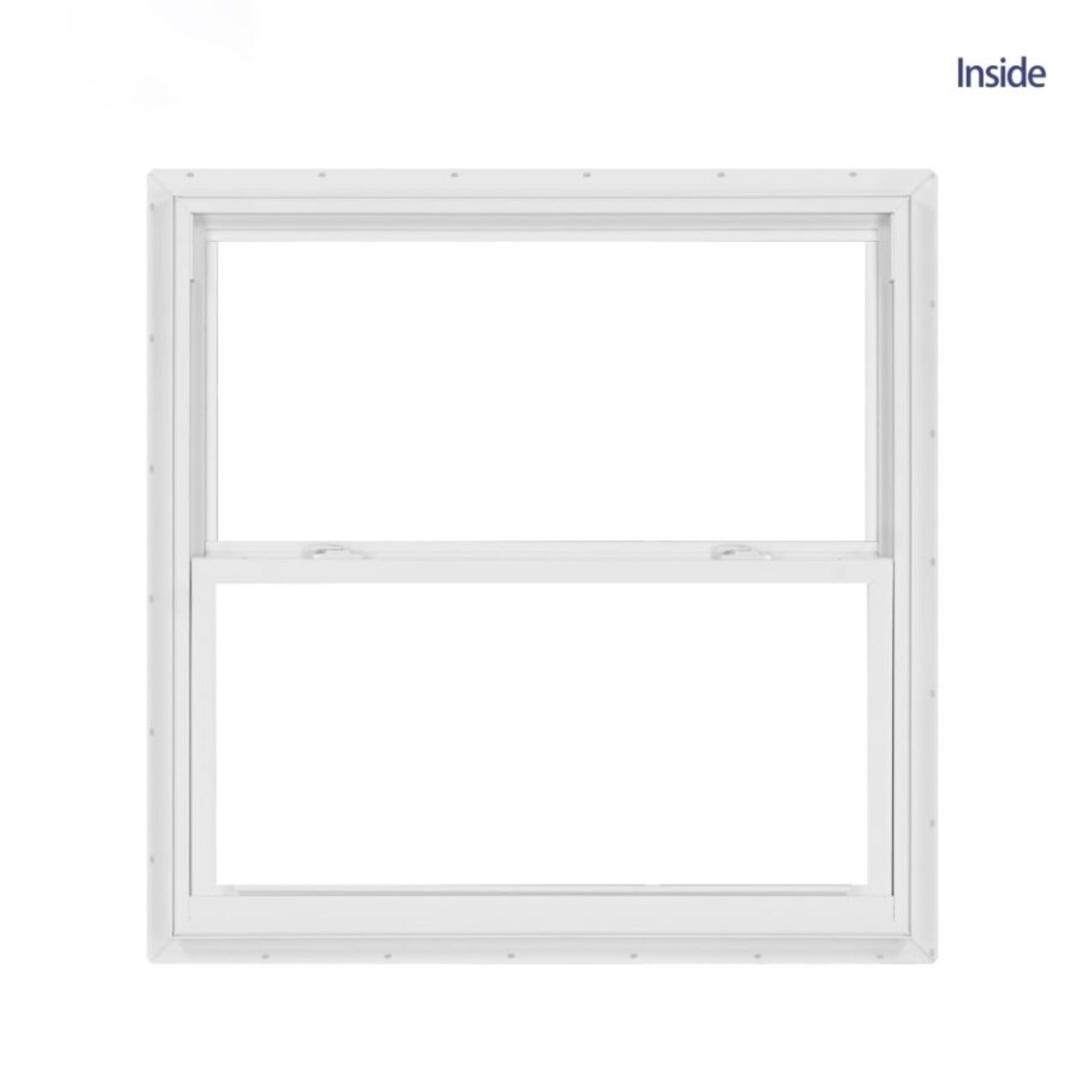 slide 4 of 6, RELIABILT Series 28100 35-1/2-in x 35-1/2-in Black Exterior Vinyl New Construction Single Hung Window Low-E argon Double Pane Glass (Half Screen Included), 1 ct