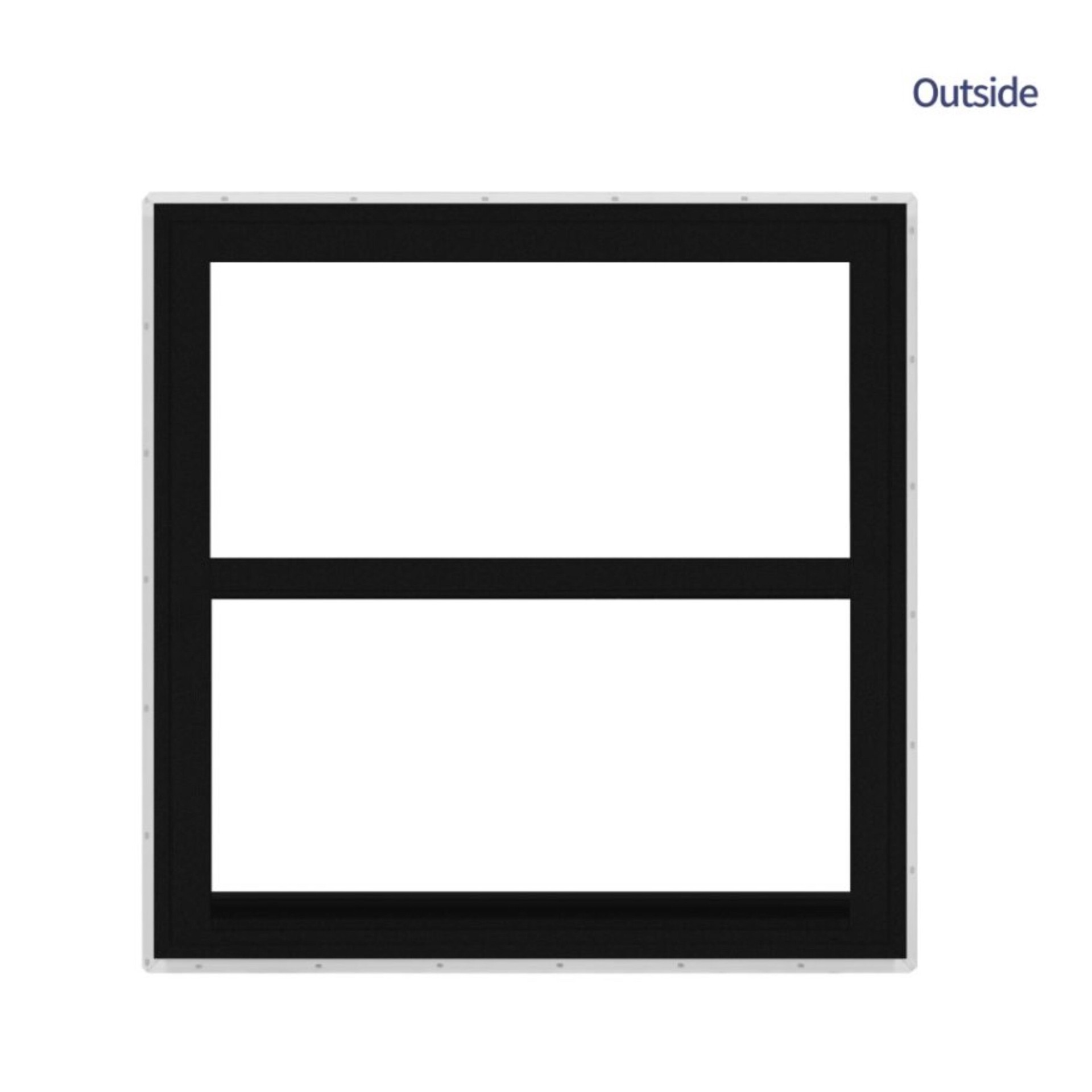 slide 5 of 6, RELIABILT Series 28100 35-1/2-in x 35-1/2-in Black Exterior Vinyl New Construction Single Hung Window Low-E argon Double Pane Glass (Half Screen Included), 1 ct