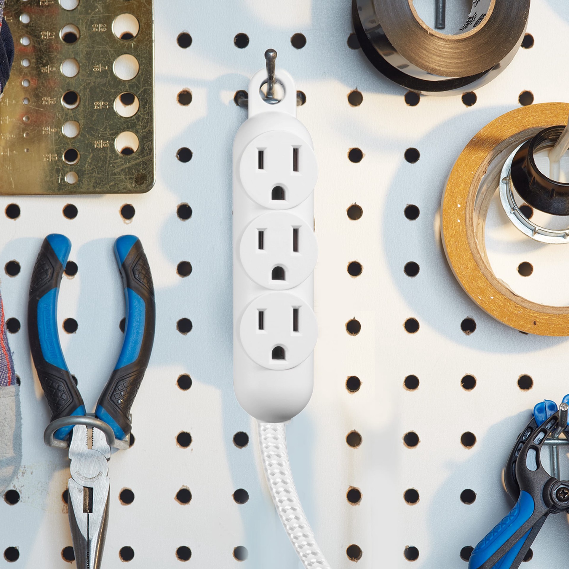 slide 2 of 6, Utilitech 12-ft 16 / 3 Light Duty 1 Prong White Indoor Extension Power Cord, 1 ct