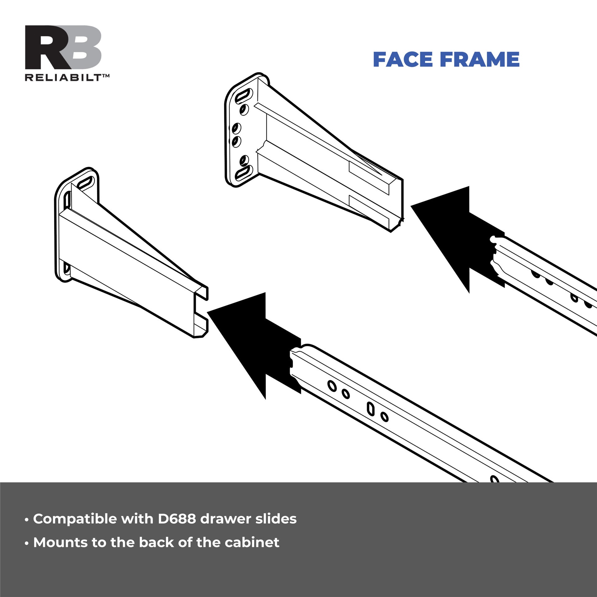 slide 6 of 6, RELIABILT White Plastic Drawer slide sockets, 1 ct