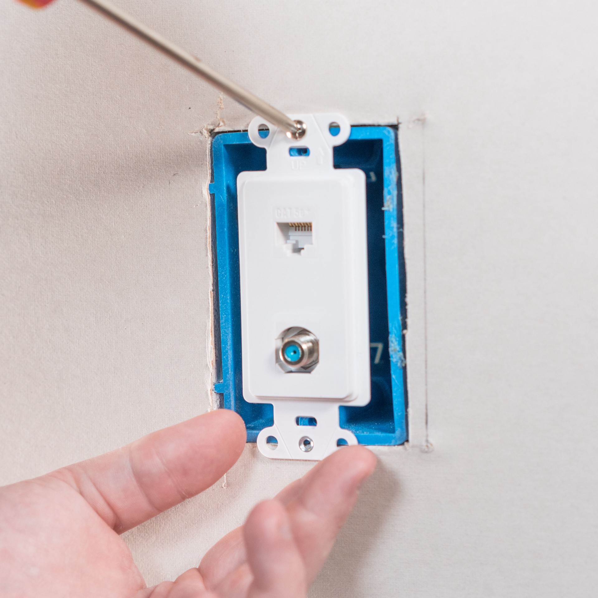 slide 3 of 4, Legrand Plastic CAT5e Ethernet Wall Jack, 1 ct