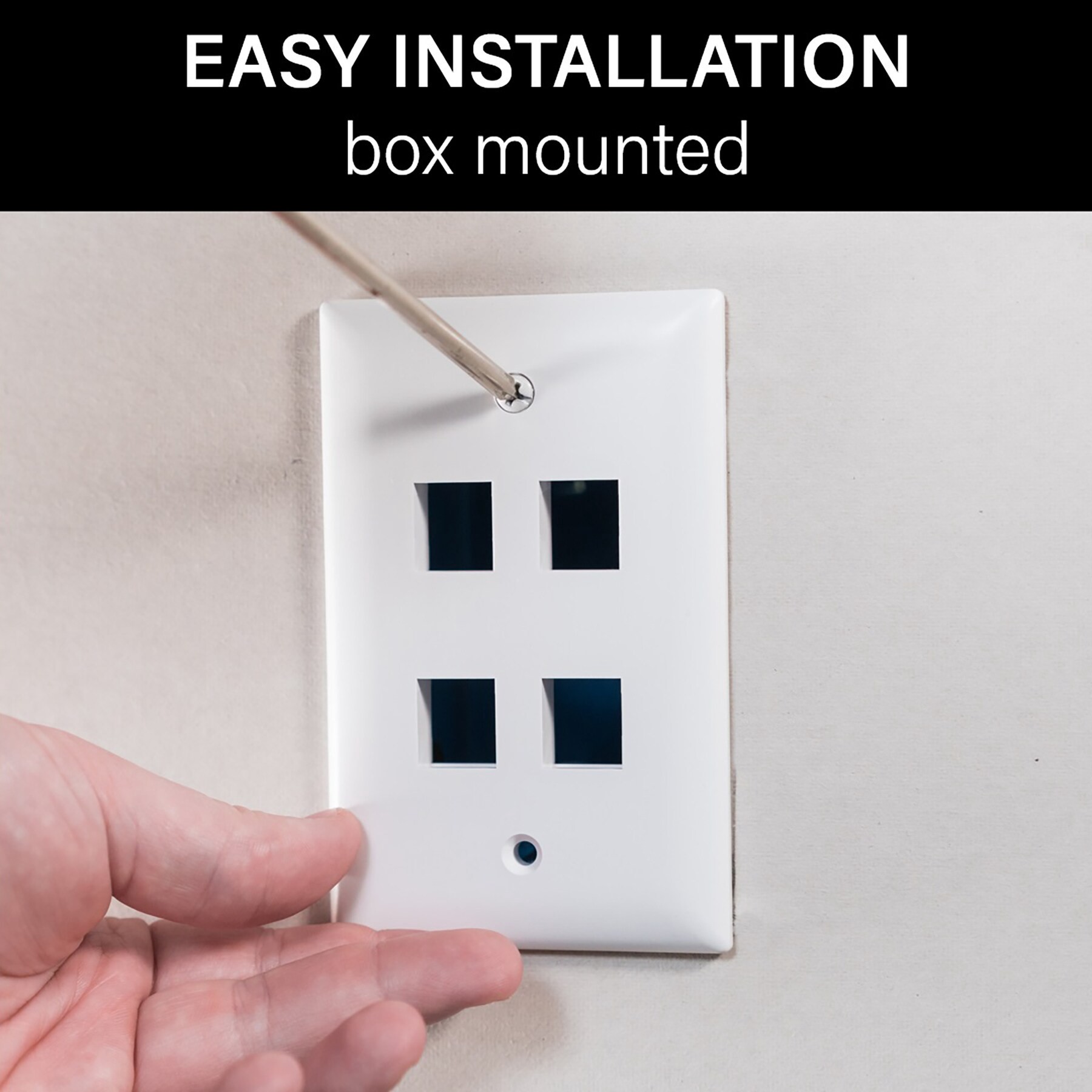 slide 3 of 4, On-Q/Legrand On-Q Keystone Insert 1 -Gang Midsize Size White Nylon Indoor Wall Plate, 1 ct