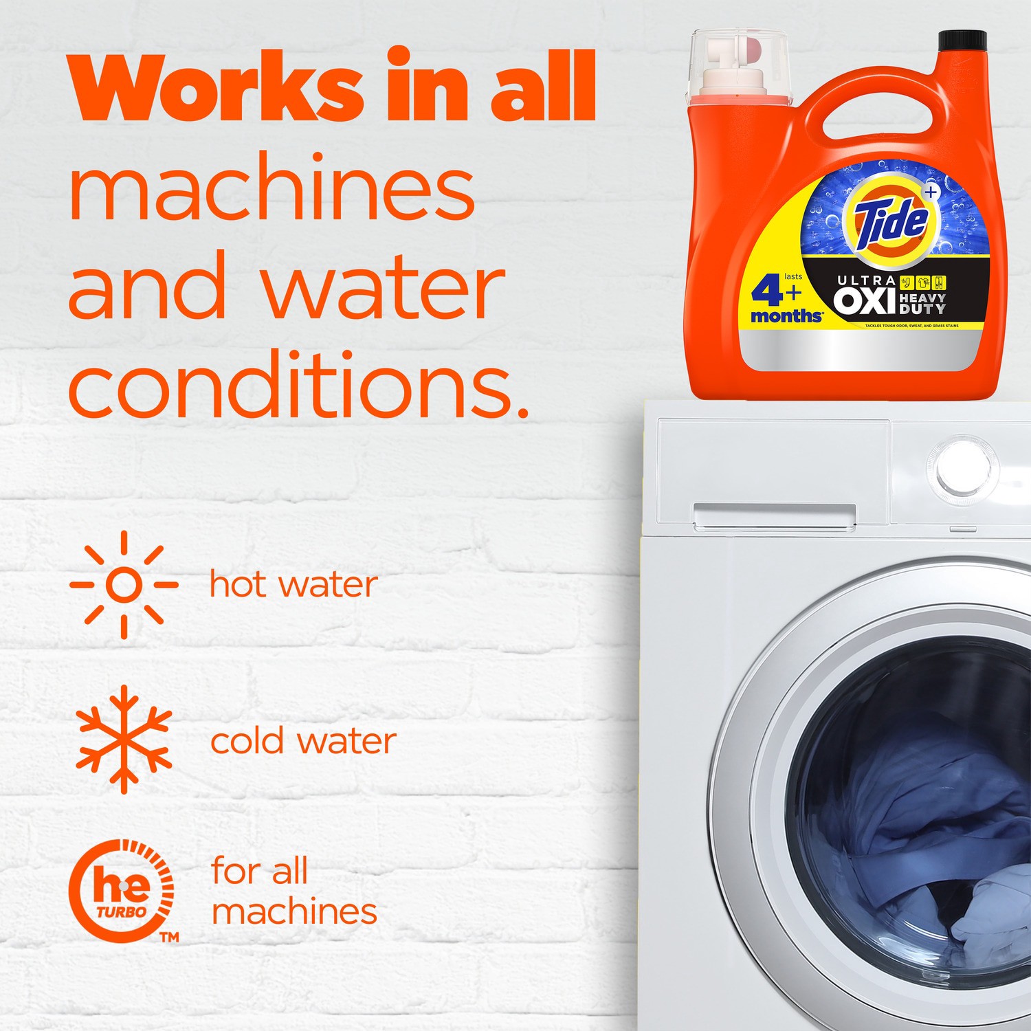 slide 2 of 5, Tide Ultra Oxi Heavy Duty Original HE Laundry Detergent 94 Loads 132 -fl oz, 1 ct