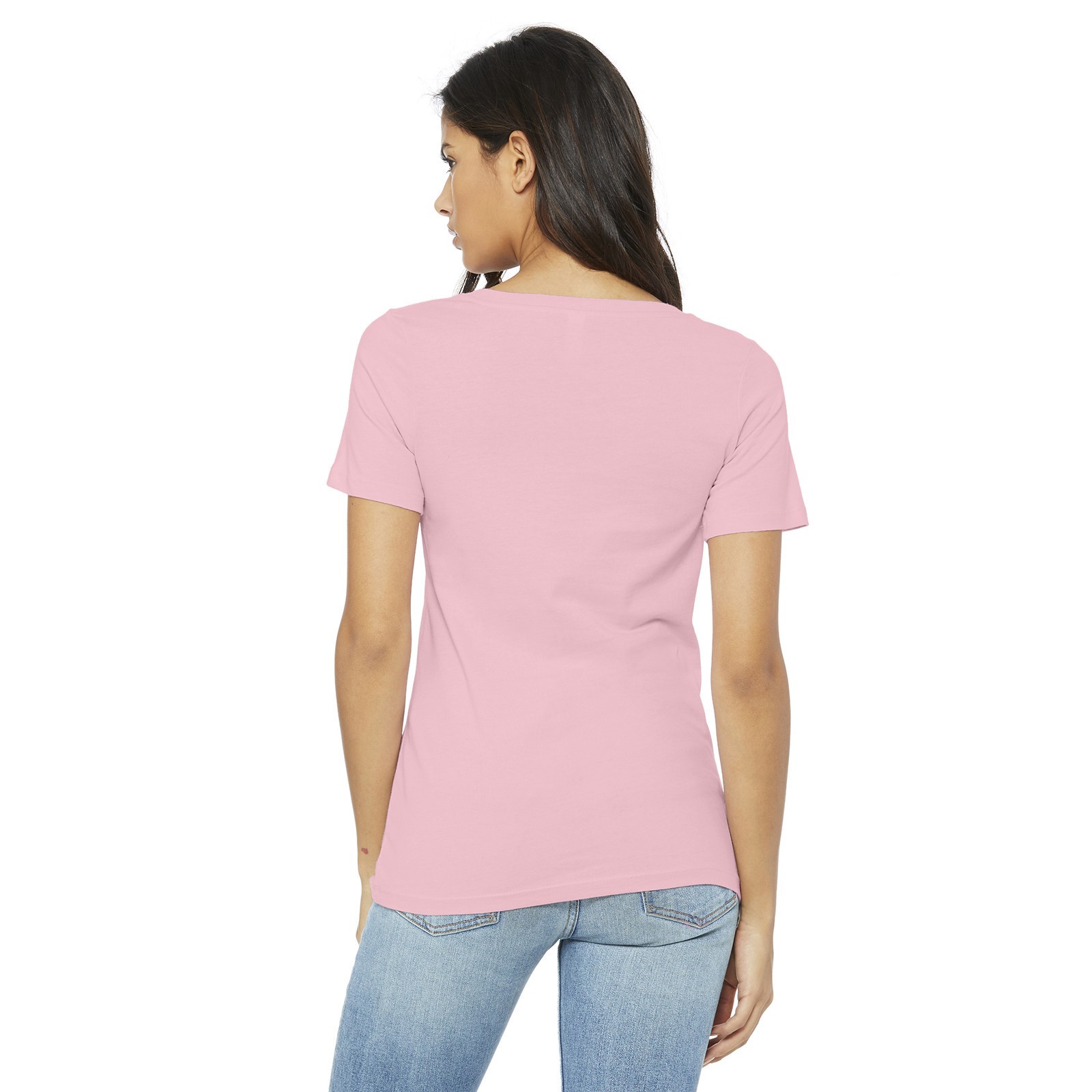 slide 4 of 6, Bella+canvas Women's Short Sleeve V-Neck T-Shirt, MED