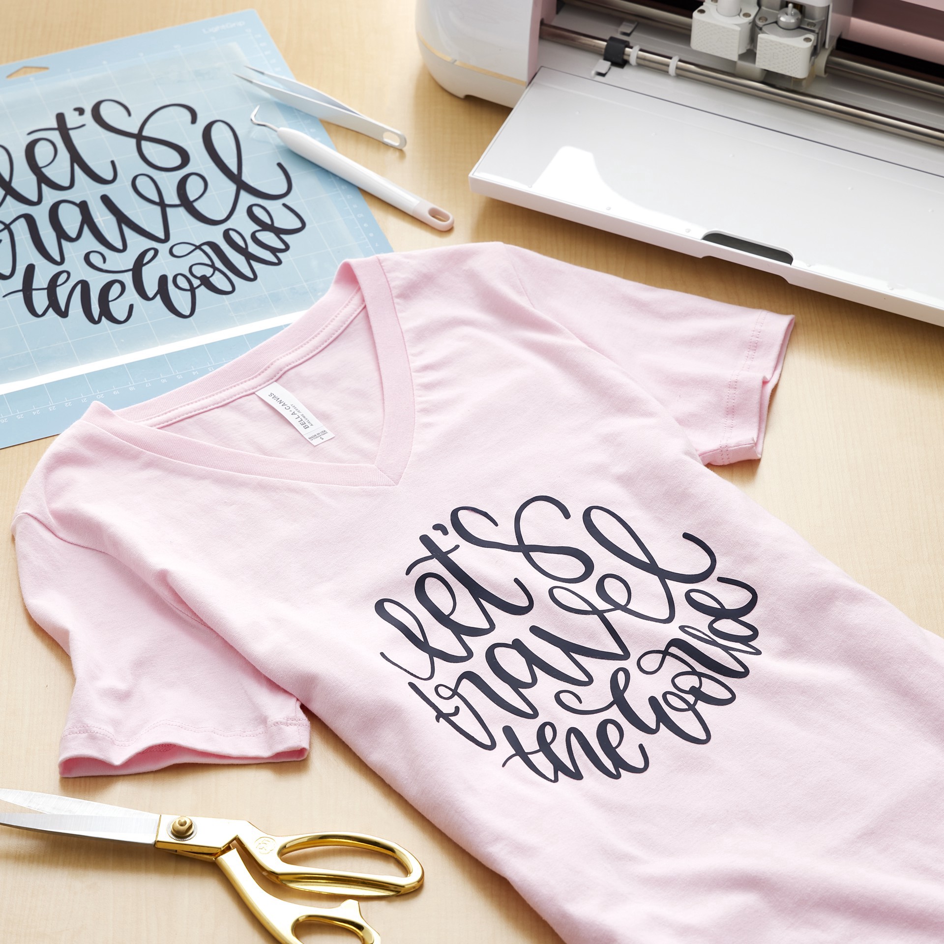 slide 3 of 6, Bella+canvas Women's Short Sleeve V-Neck T-Shirt, MED