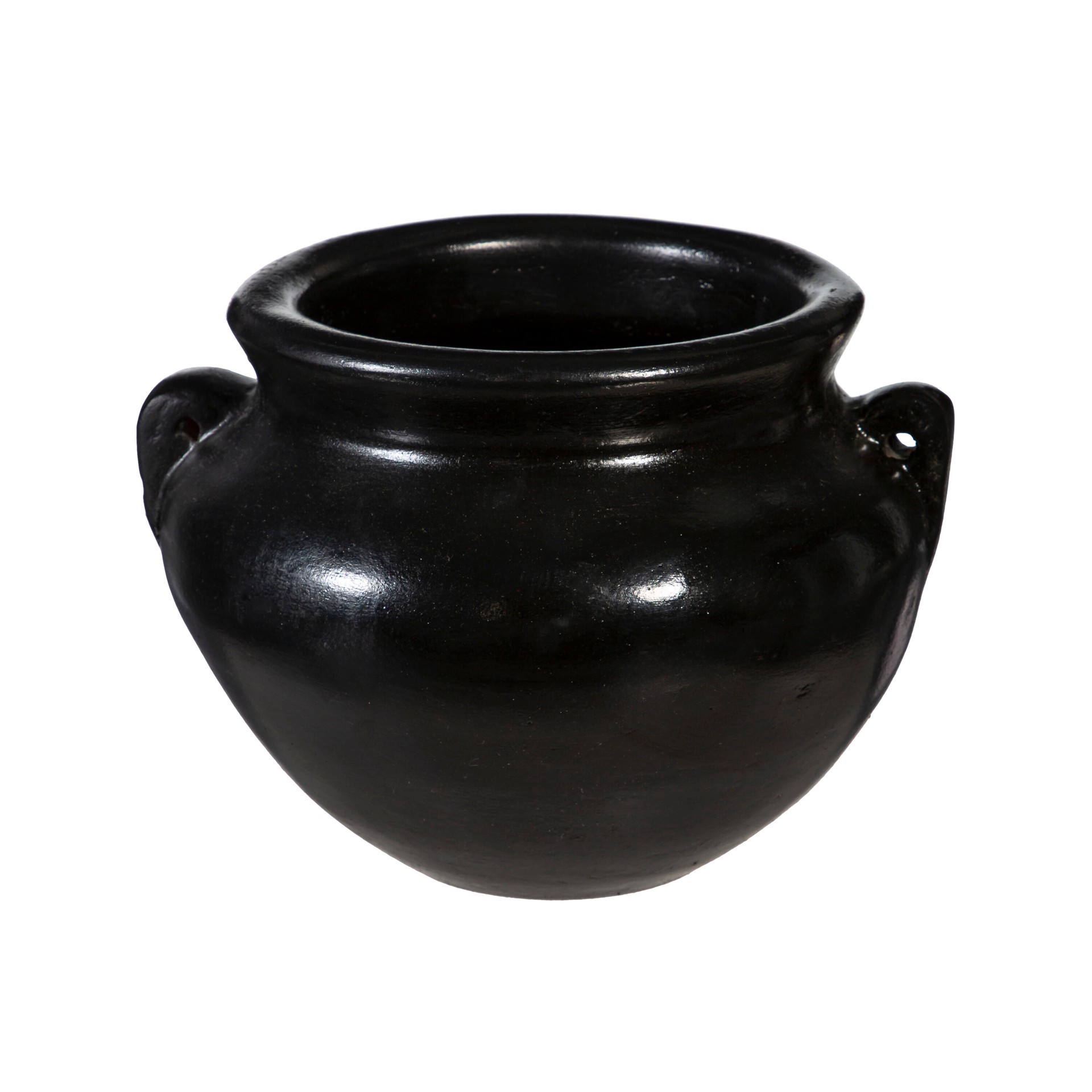 slide 3 of 6, Style Selections Urn 12.5-in W x 10-in H x 12.5-in D Black Clay Indoor/Outdoor Planter, 1 ct