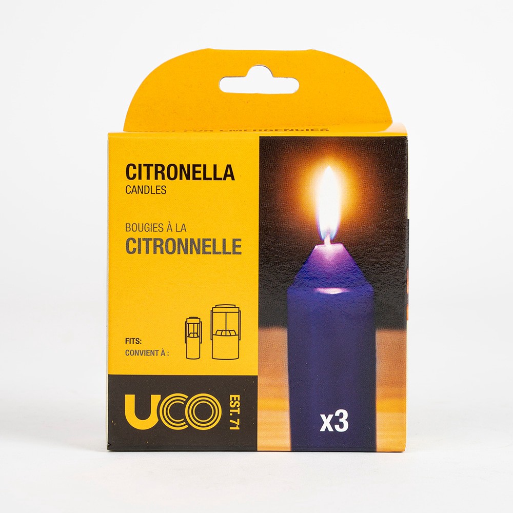 slide 1 of 3, UCO 3 -Pack 1 -Wick Citronella Blue Pillar candle, 1 ct