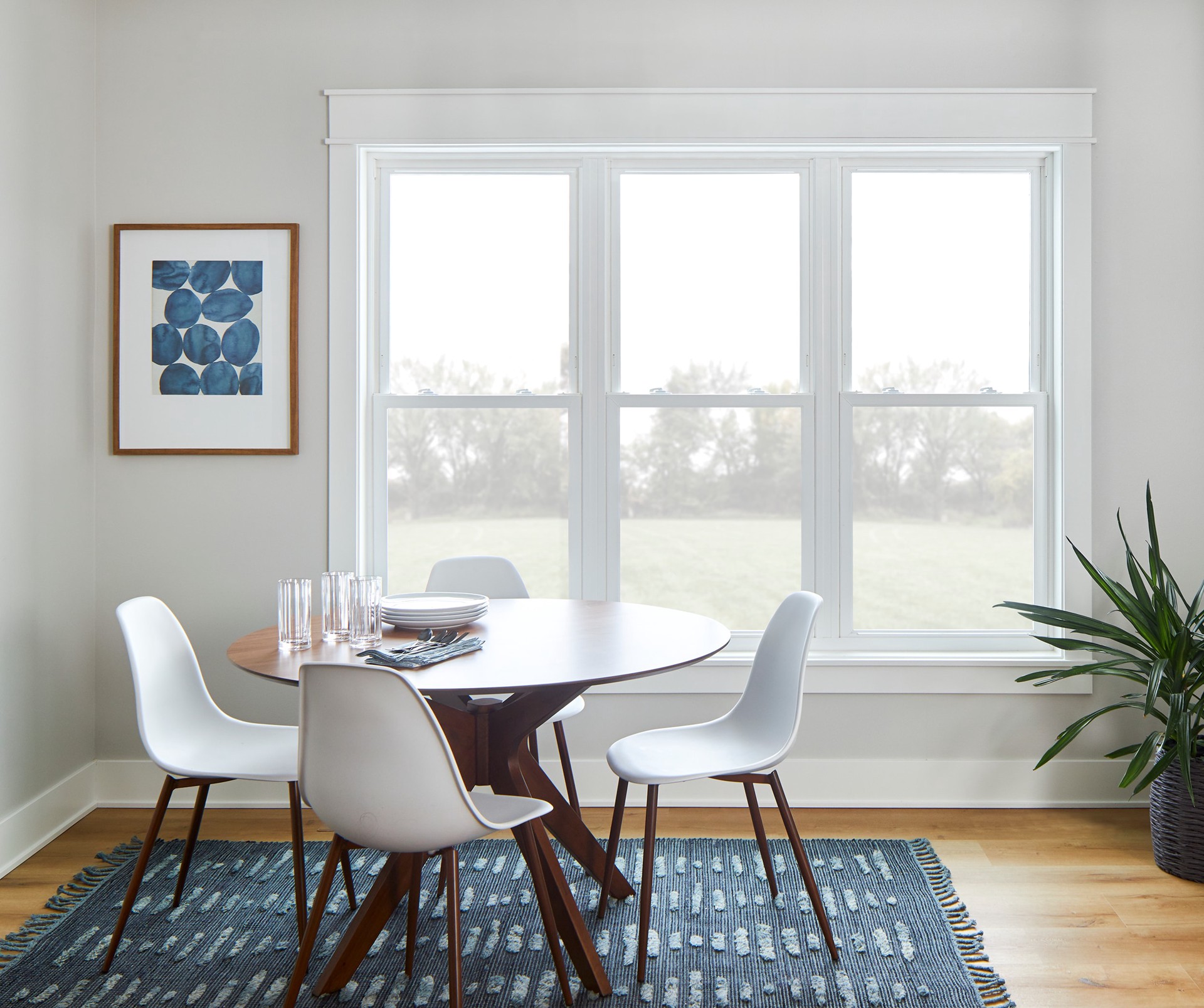 slide 3 of 6, Pella 150 Series 31-1/2-in x 45-1/2-in White Exterior White Interior Vinyl New construction Double Hung Window Low-E argon Double Pane Glass (Full Screen Included), 1 ct