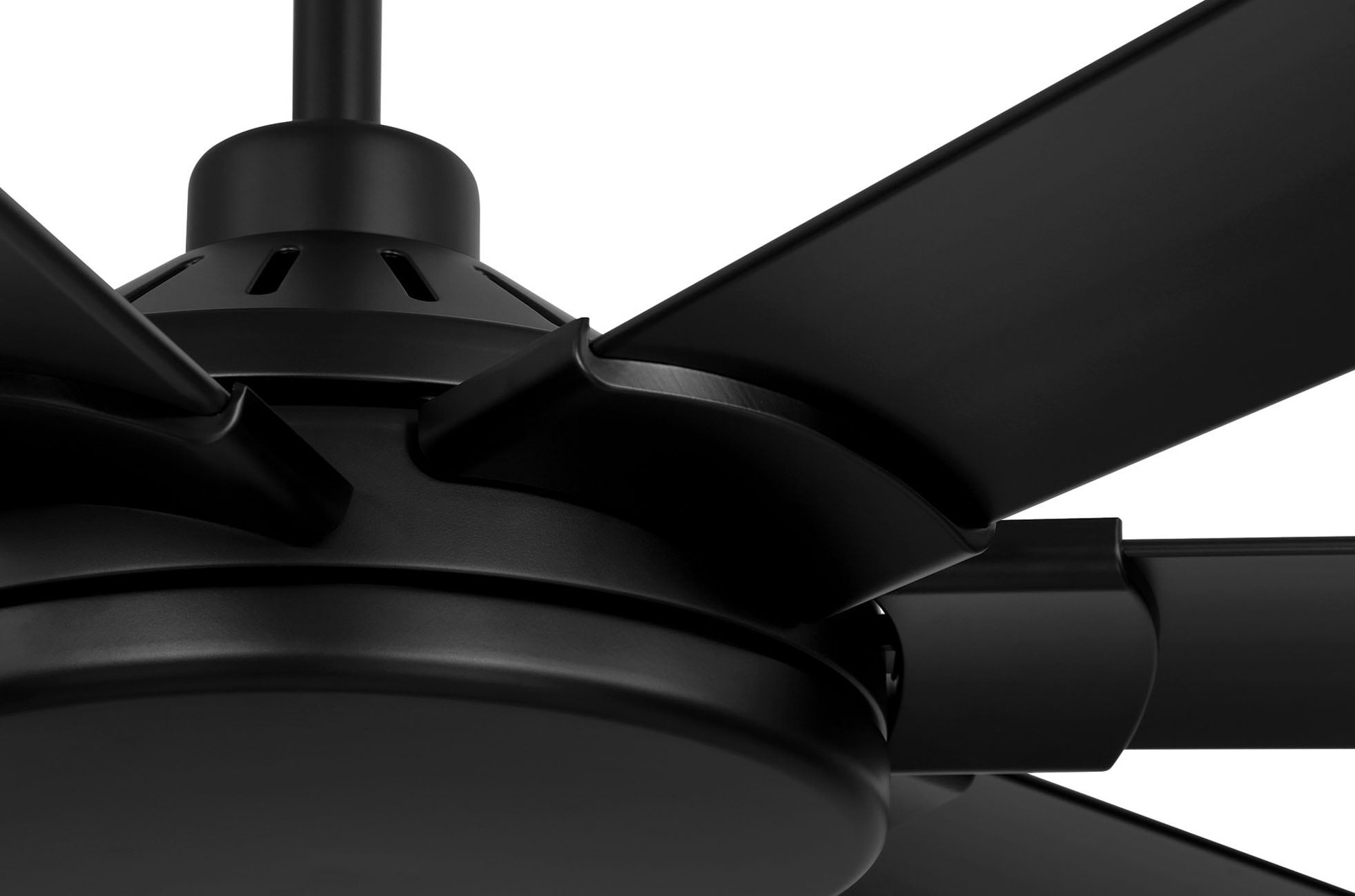 slide 5 of 6, Harbor Breeze Megalodon 80-in Matte Black with Matte Black Blades Covered Outdoor Ceiling Fan Without Light 7 -Blade, 1 ct