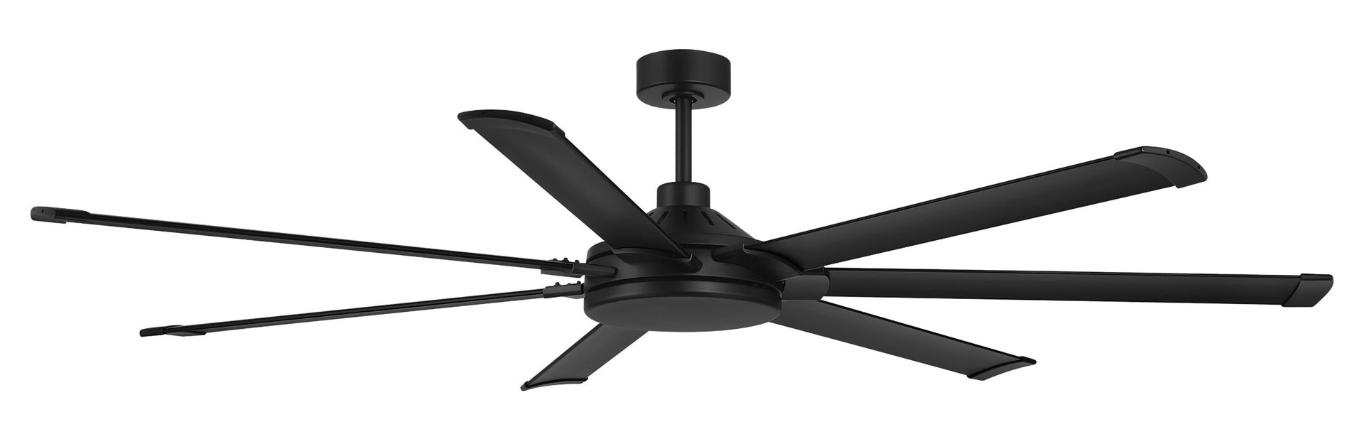 slide 4 of 6, Harbor Breeze Megalodon 80-in Matte Black with Matte Black Blades Covered Outdoor Ceiling Fan Without Light 7 -Blade, 1 ct