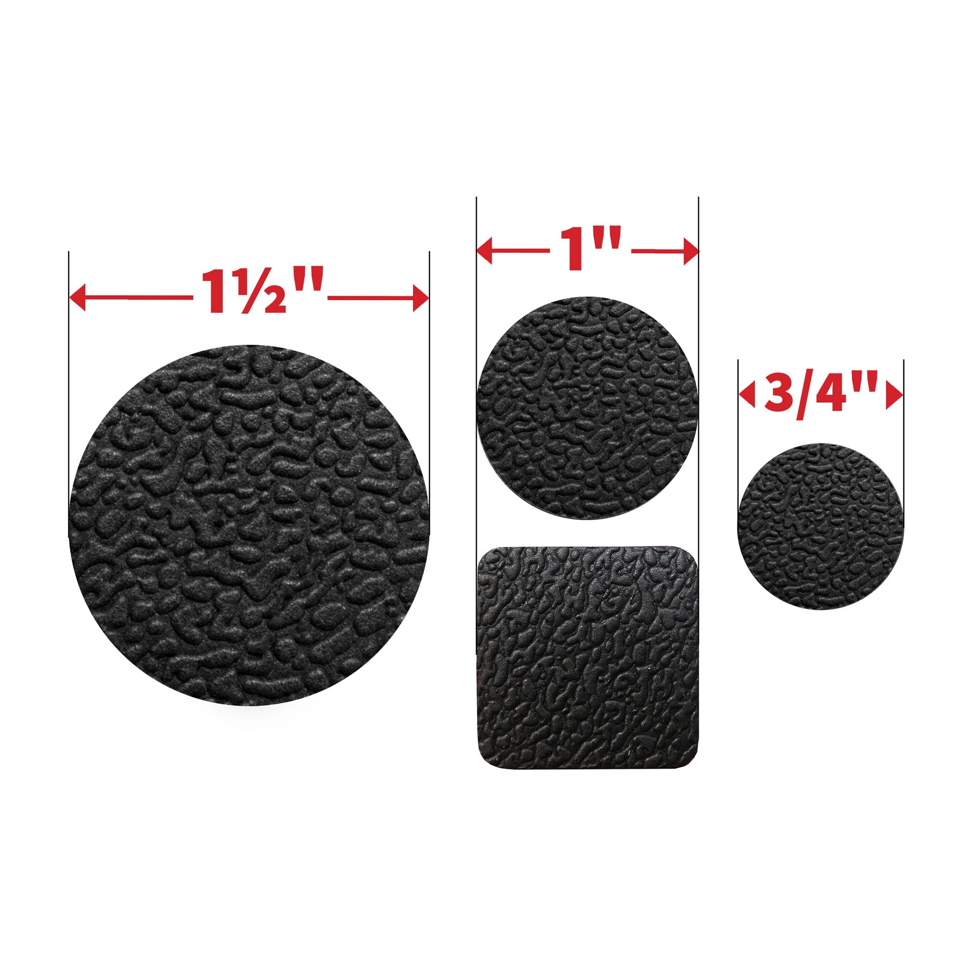 slide 2 of 6, RELIABILT Anti-Skid 36 -Pack 1 in. Black Rubber Gripper pads, 1 ct