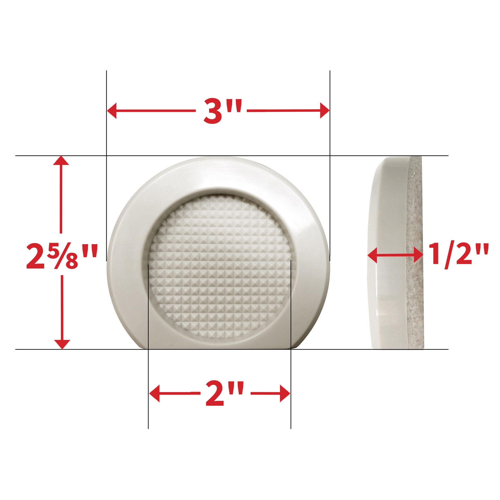 slide 3 of 6, RELIABILT 4 -Pack 3-in Round Felt and plastic Hard surface Furniture Slider, 1 ct