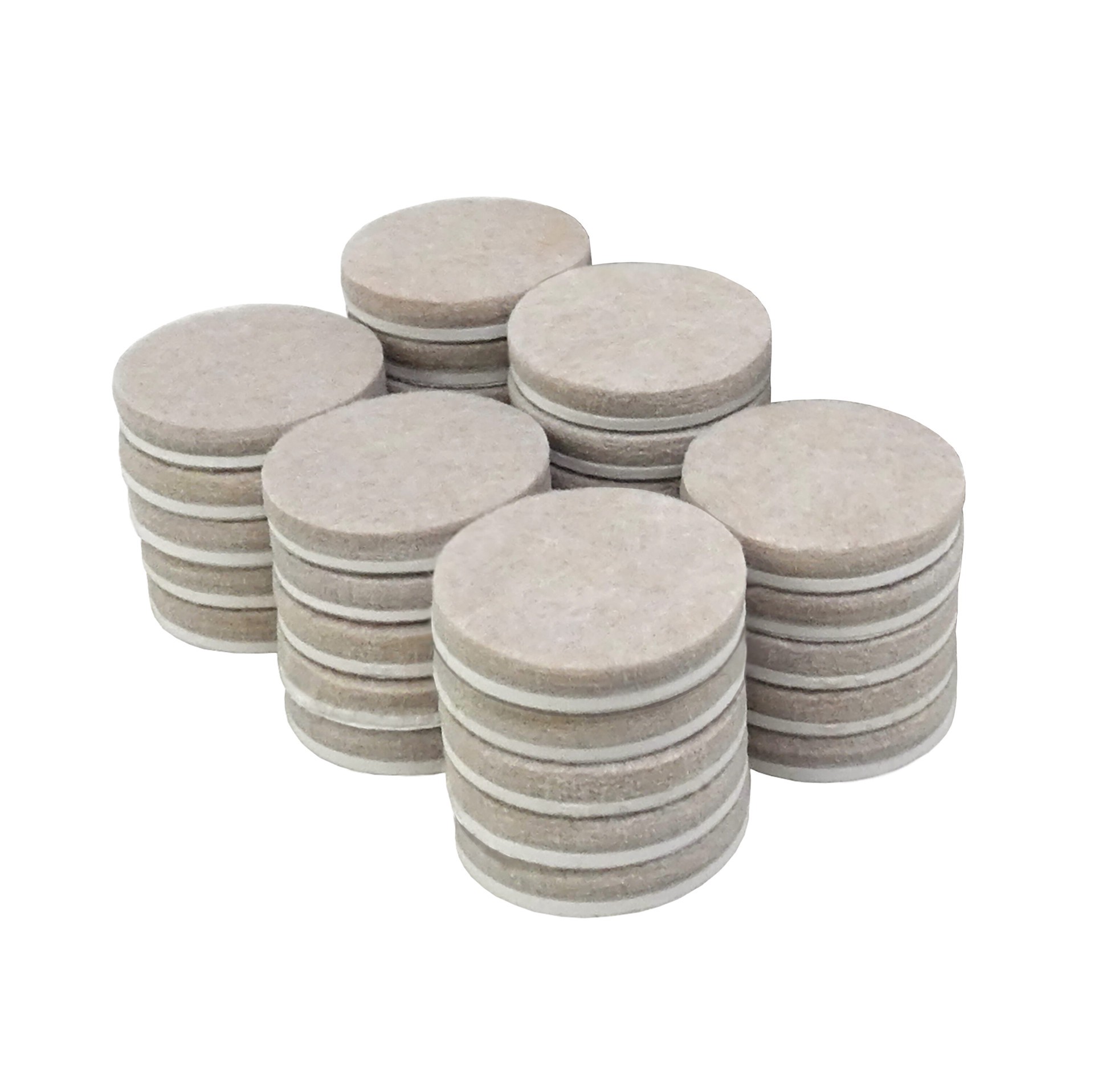 slide 1 of 6, RELIABILT 32 -Pack 1-in Beige Round Felt furniture pads, 1 ct