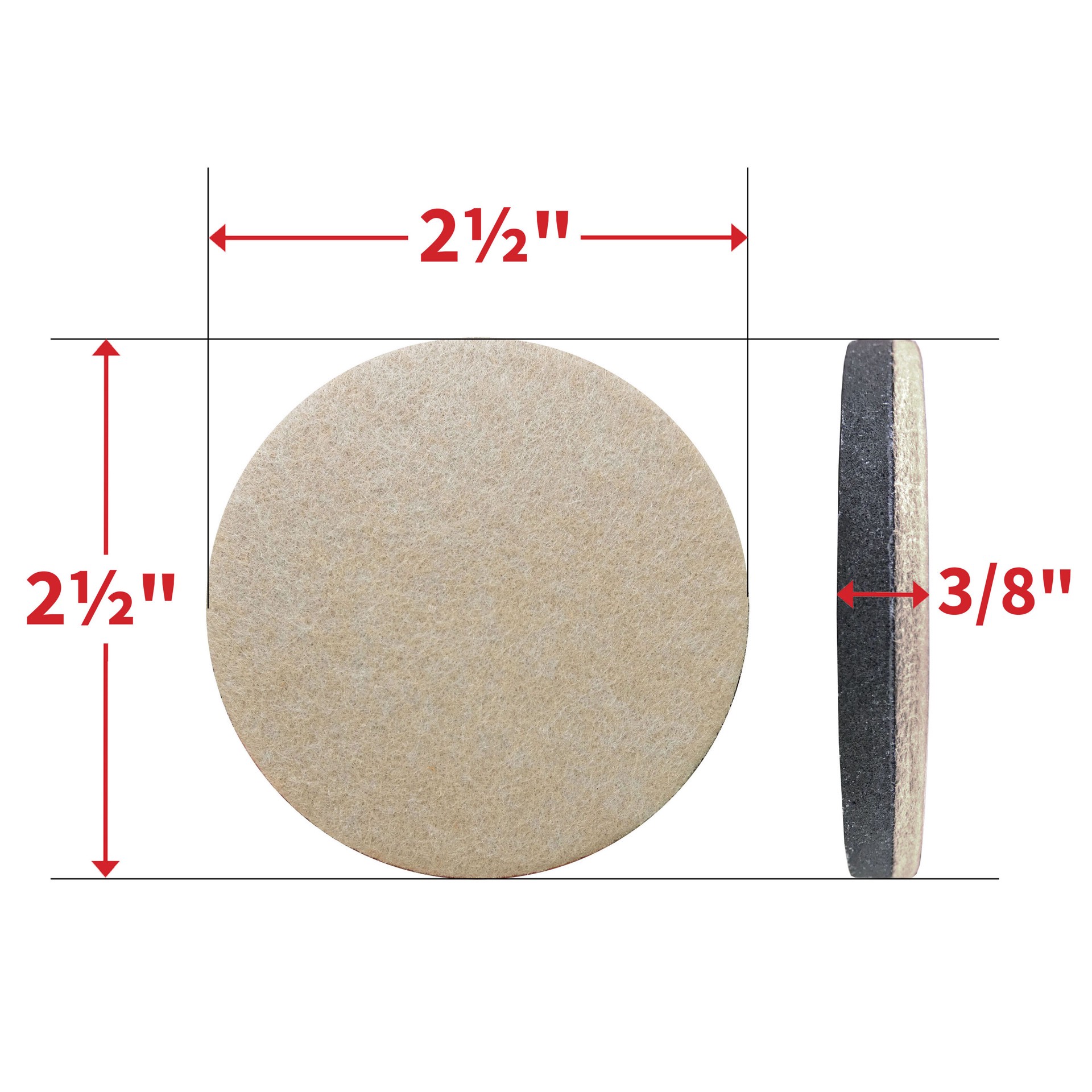 slide 3 of 6, RELIABILT 4 -Pack 2-1/2-in Round Felt Hard surface Furniture Slider, 1 ct