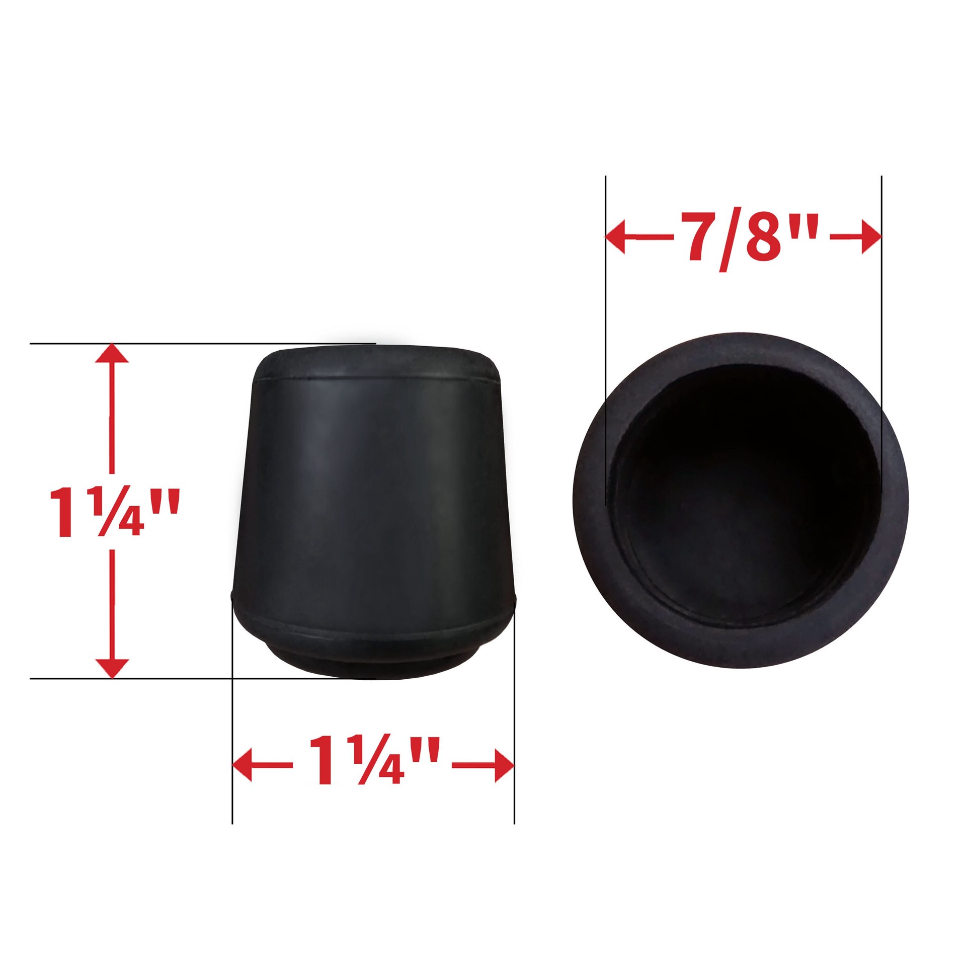 slide 3 of 6, RELIABILT 4 -Pack 7/8 in. Black Rubber Chair leg tips, 1 ct